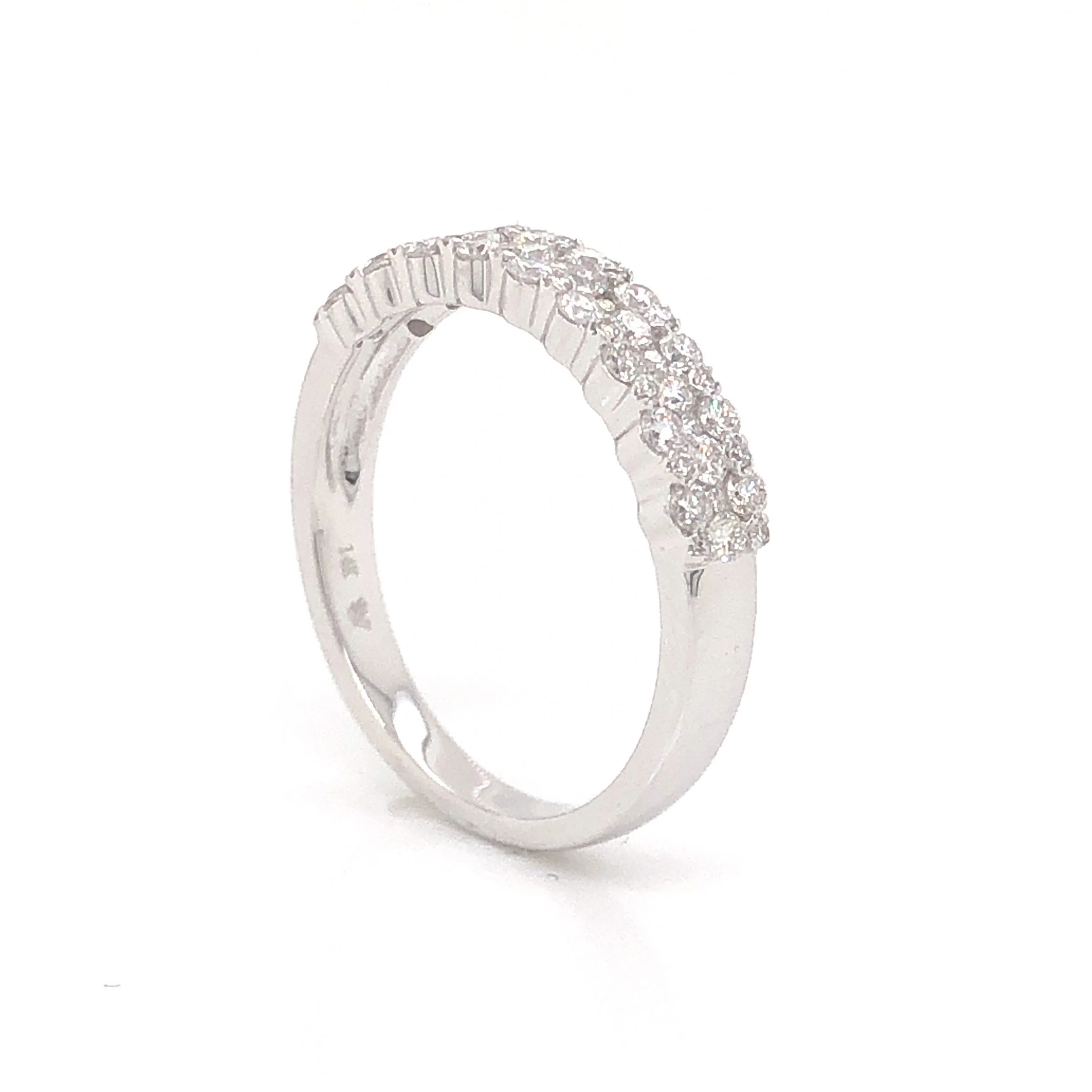 .58 Pave Diamond Wedding Band in 14k White Gold - Image 4