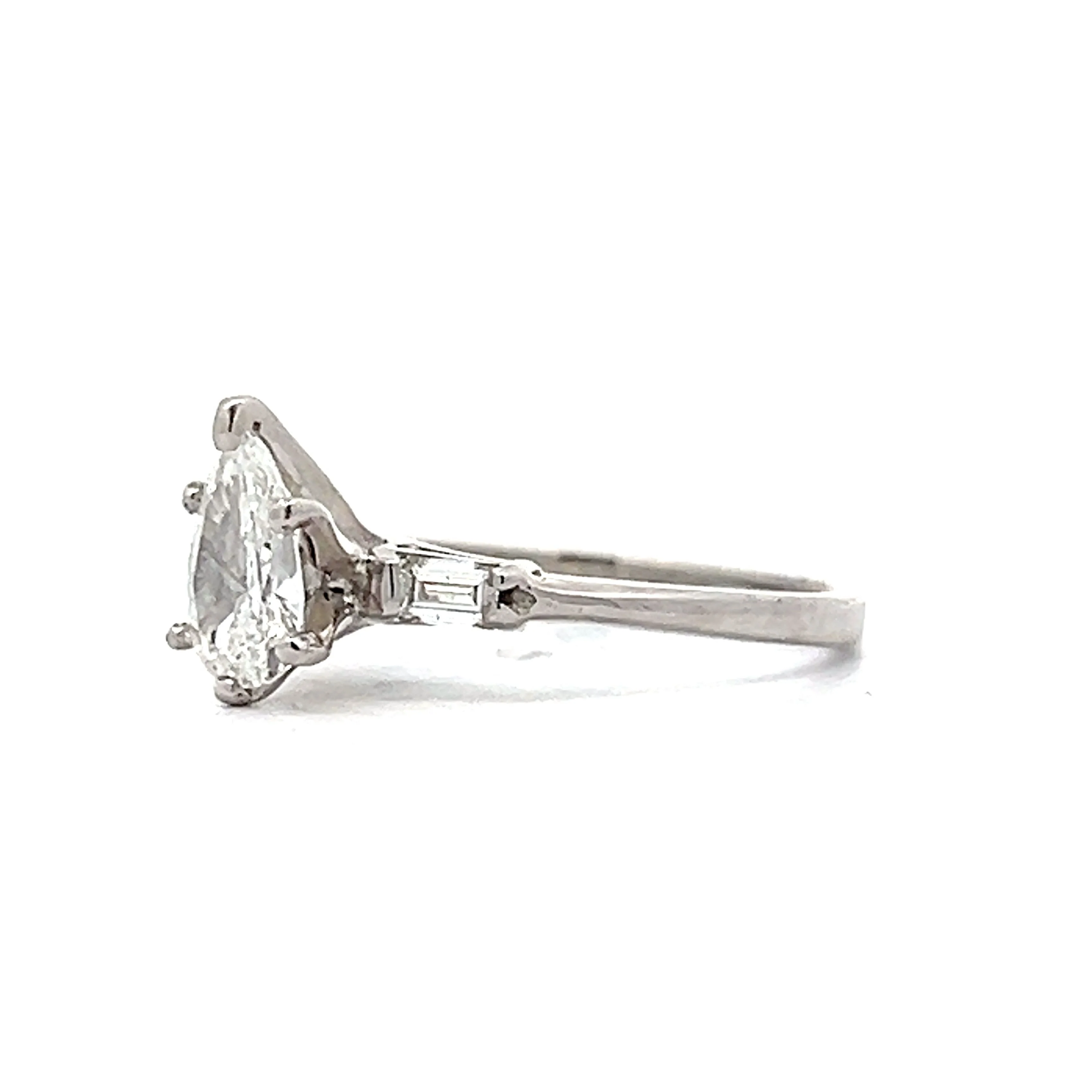 .58 Pear Cut Diamond Engagement Ring in 14k White Gold - Image 2