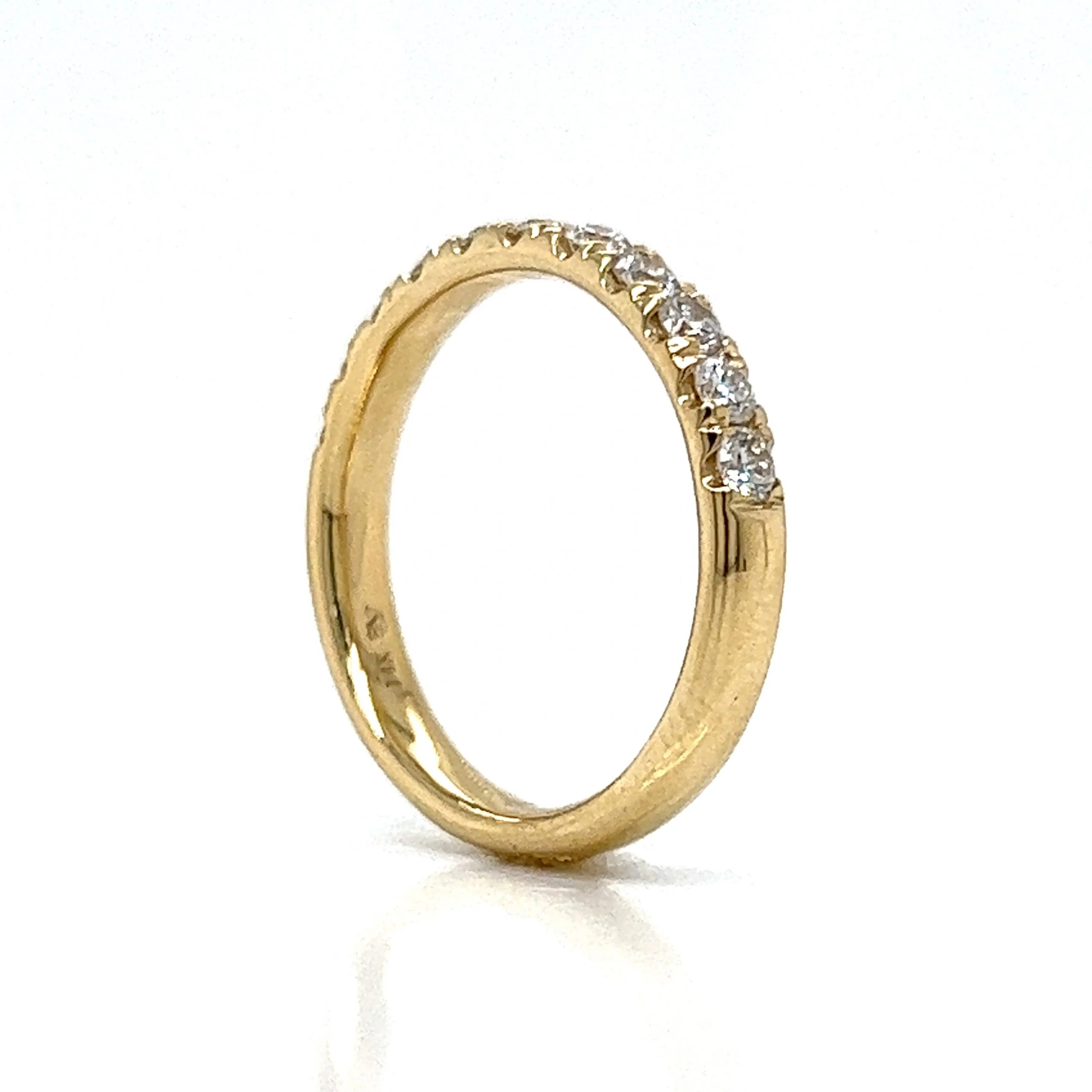 .58 Round Brilliant Diamond Wedding Band in 14k Yellow Gold - Image 5