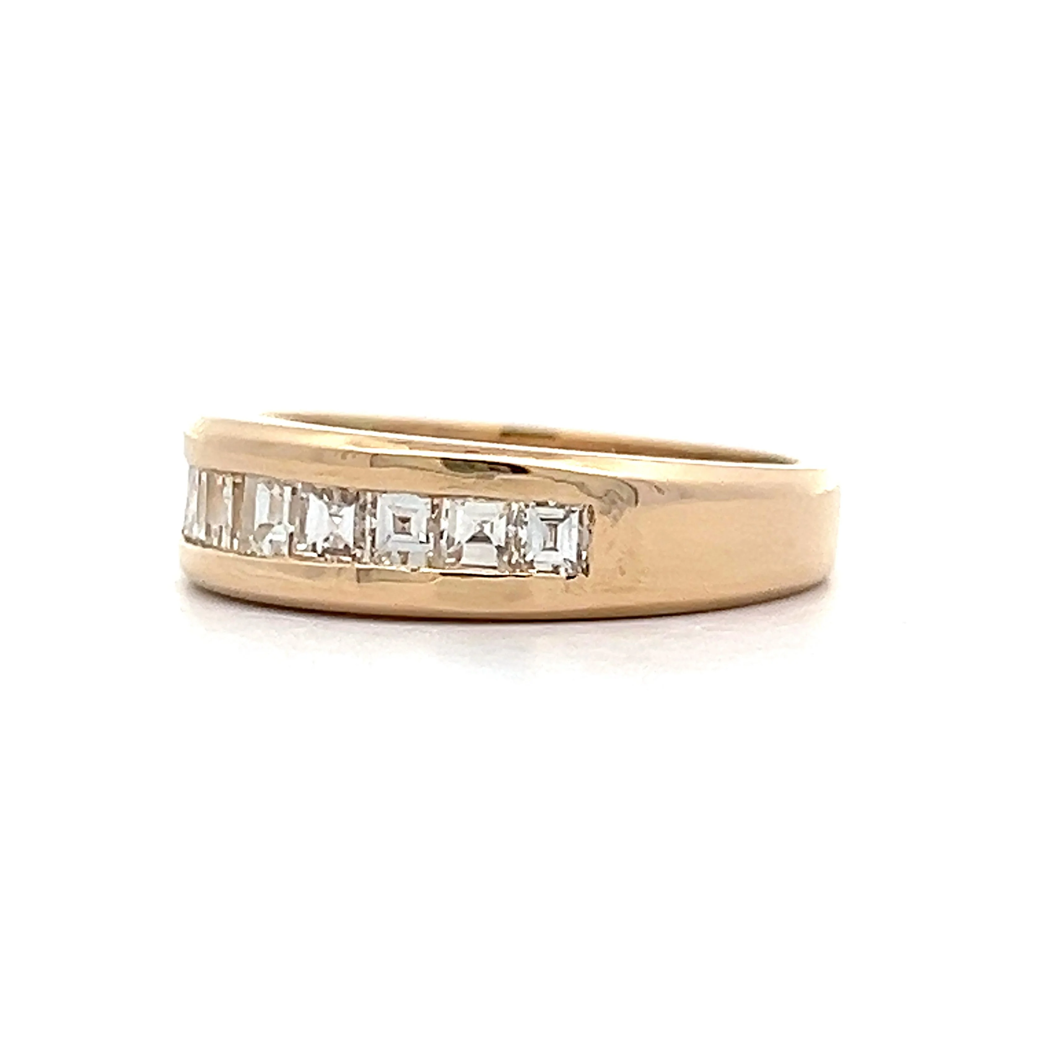 .59 Asscher Cut Diamond Wedding Band in Yellow Gold - Image 2