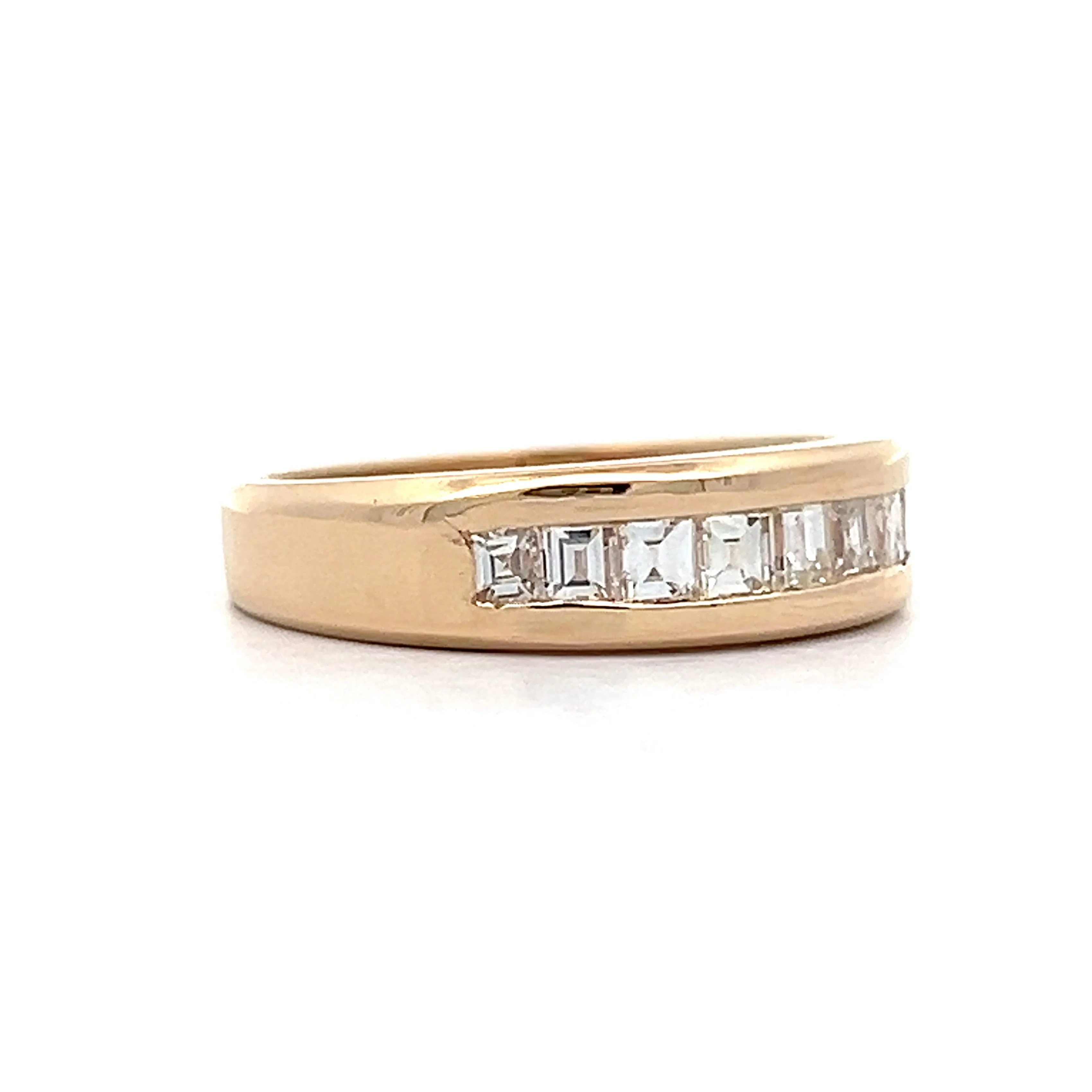 .59 Asscher Cut Diamond Wedding Band in Yellow Gold - Image 3