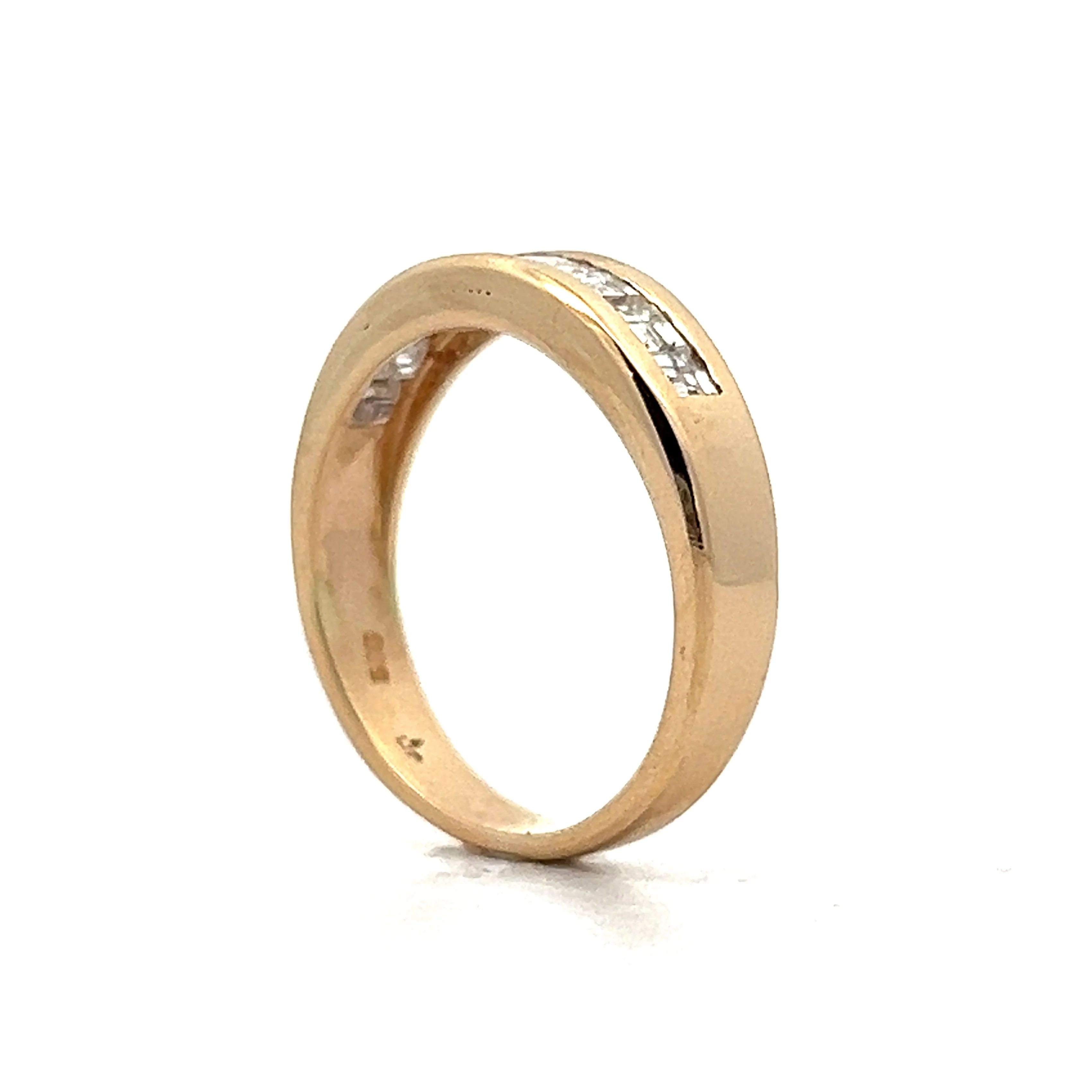 .59 Asscher Cut Diamond Wedding Band in Yellow Gold - Image 5