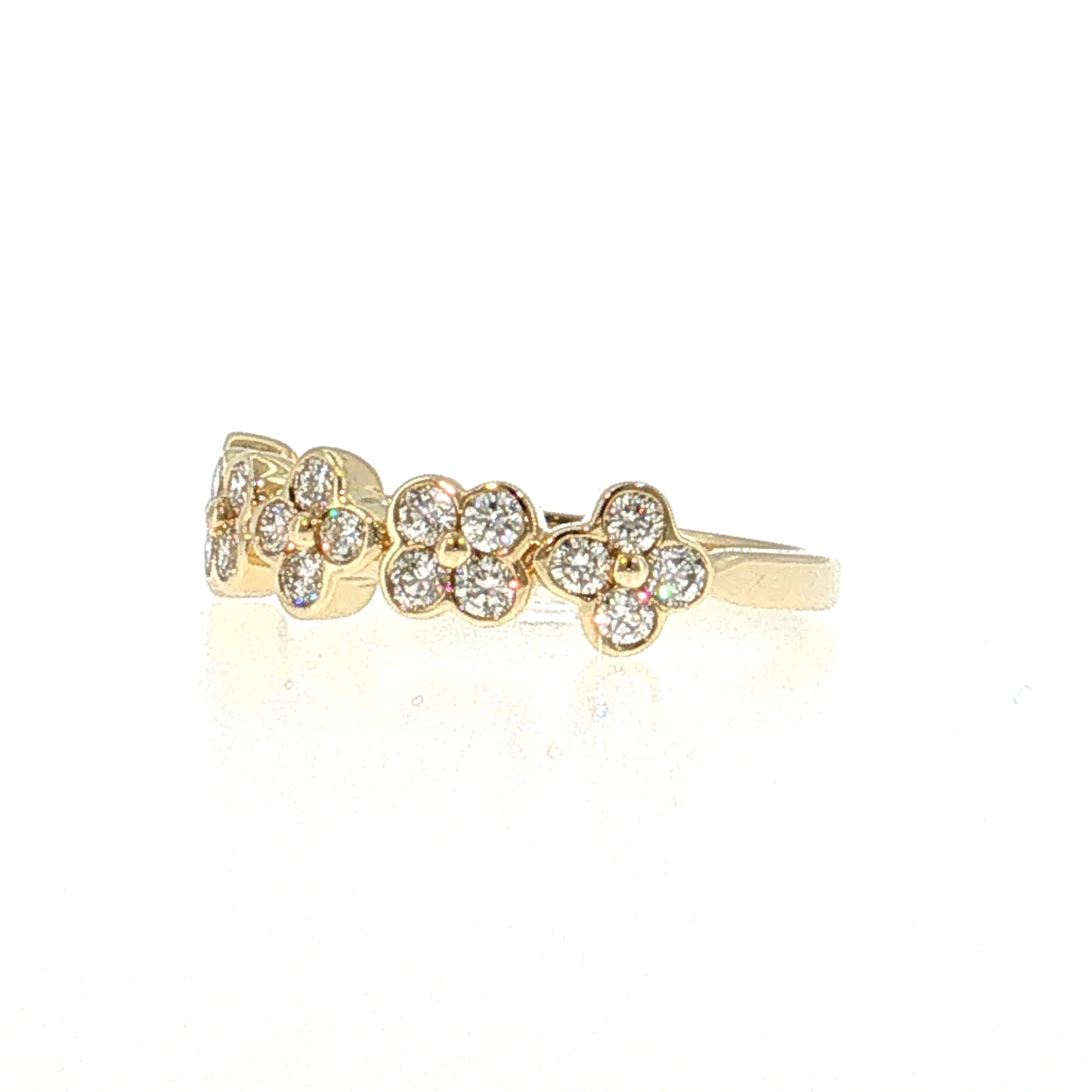 .59 Diamond Cluster Stacking Ring 14k Yellow Gold - Image 2