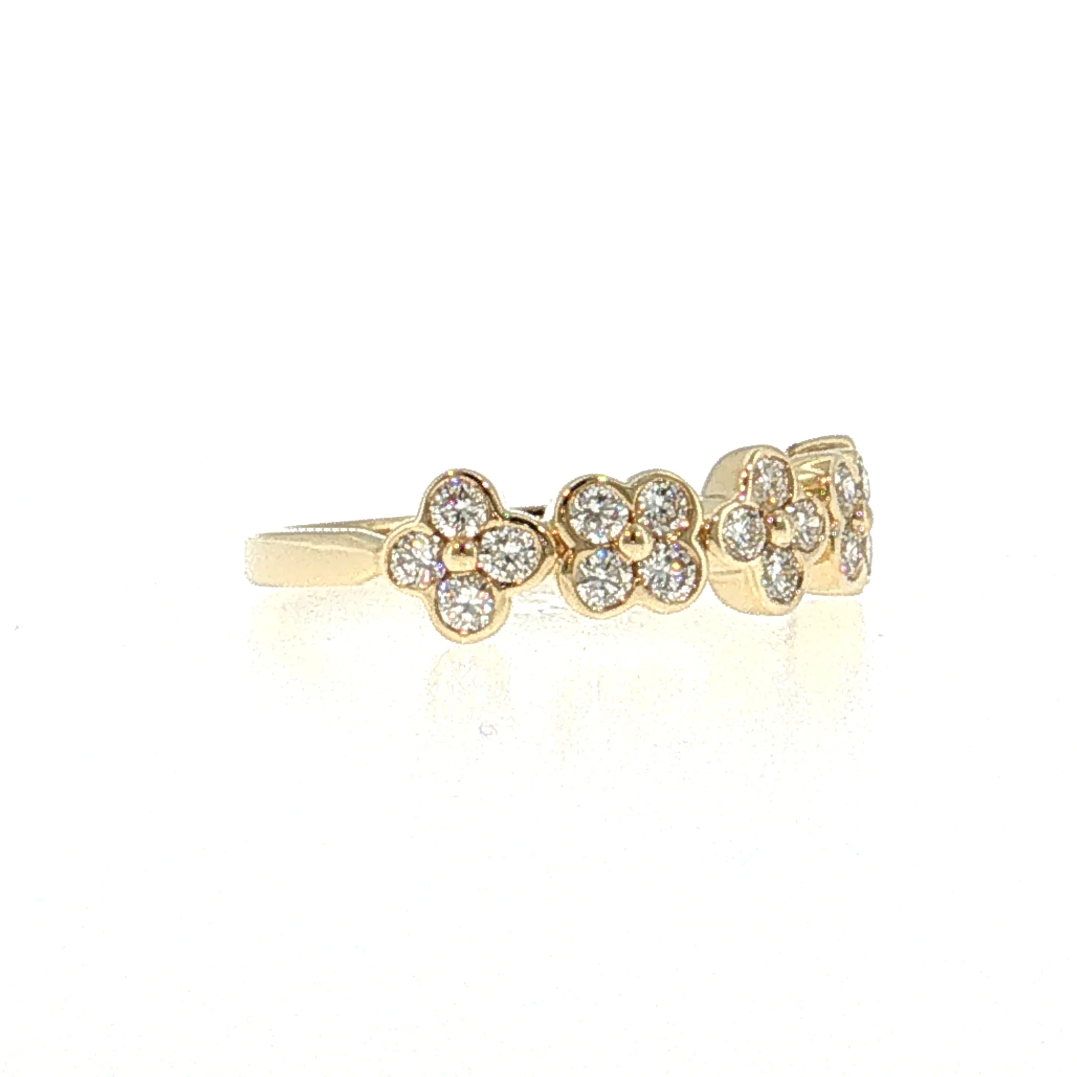.59 Diamond Cluster Stacking Ring 14k Yellow Gold - Image 3