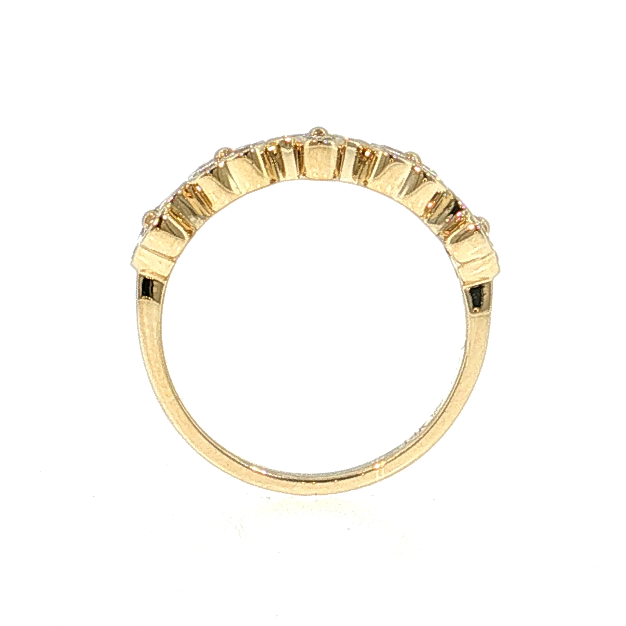 .59 Diamond Cluster Stacking Ring 14k Yellow Gold - Image 4