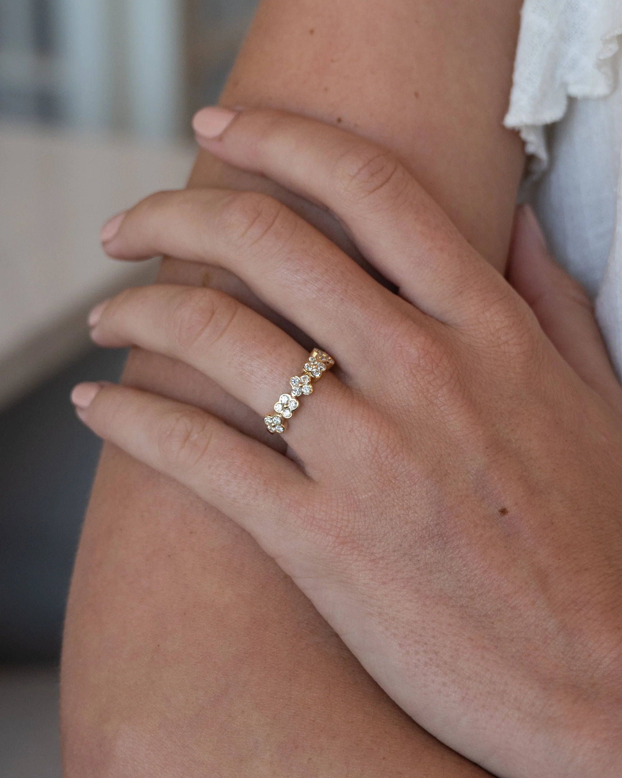 .59 Diamond Cluster Stacking Ring 14k Yellow Gold - Image 7