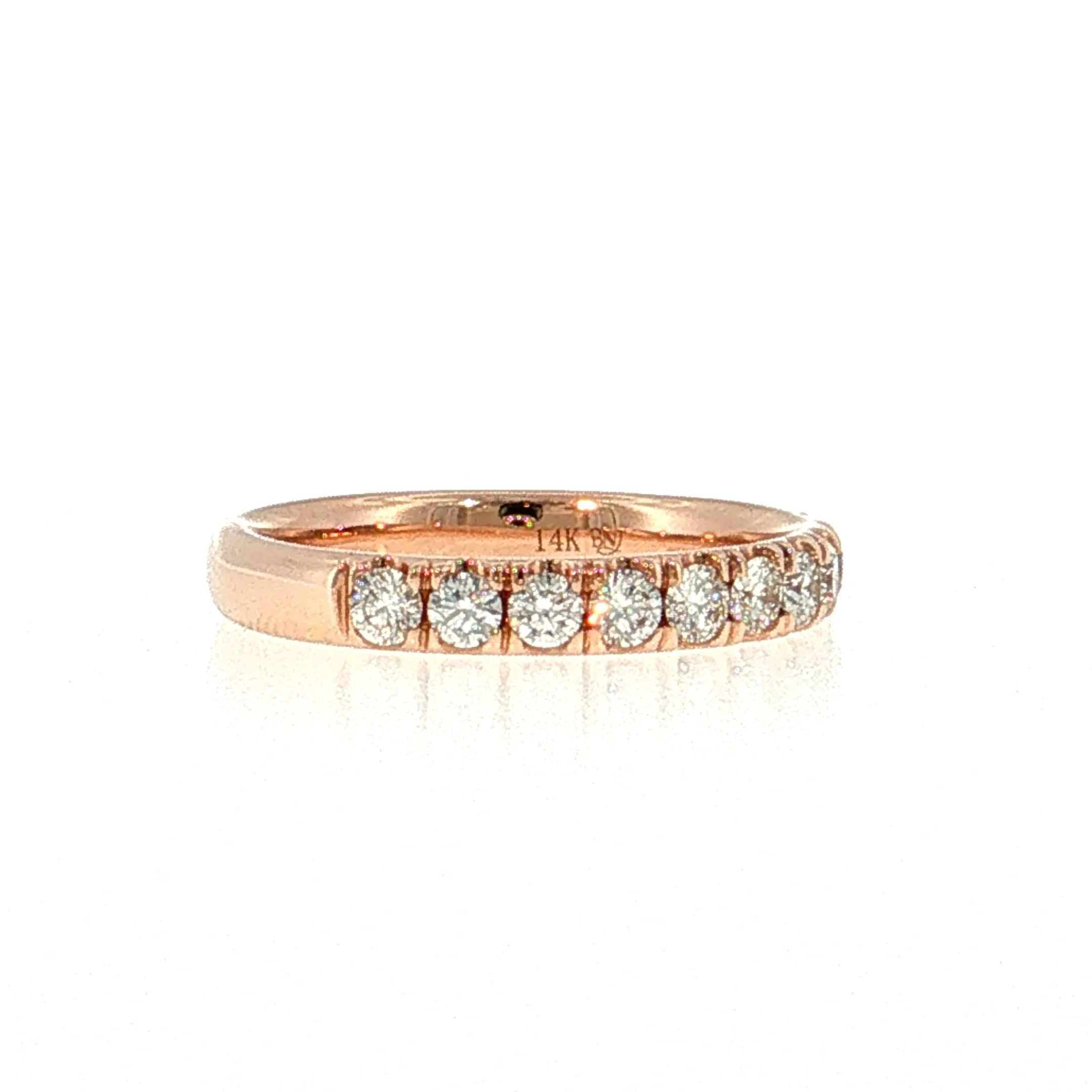 .59 Half-Eternity Diamond Wedding Band in 14k Rose Gold - Image 3