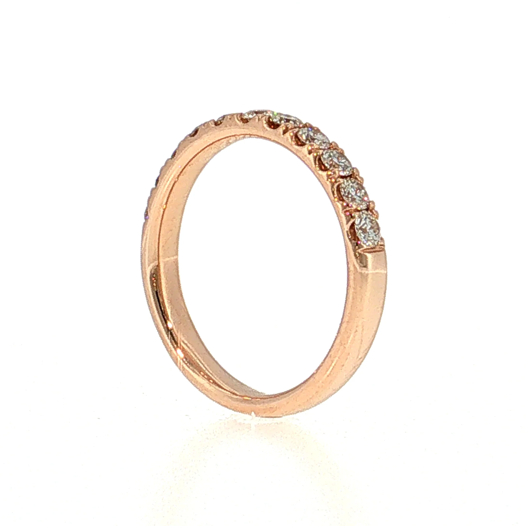 .59 Half-Eternity Diamond Wedding Band in 14k Rose Gold - Image 5