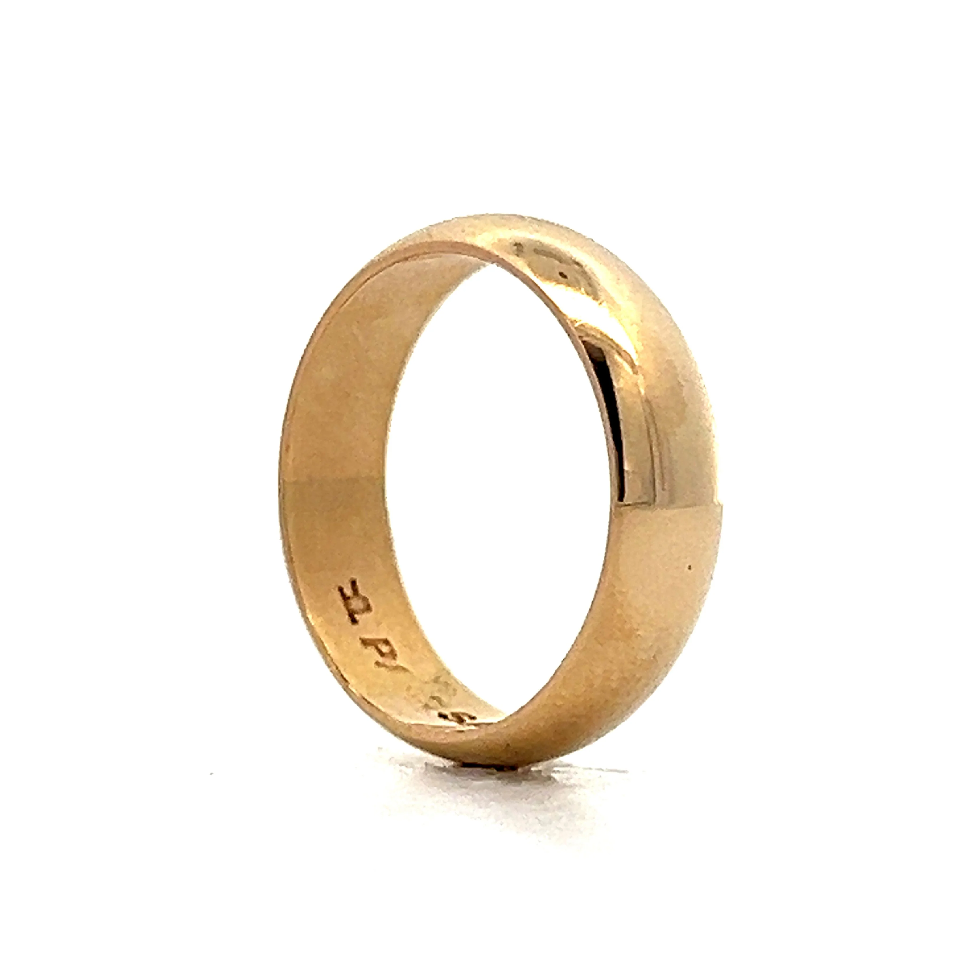 5mm Round Edge Wedding Band in 14k Yellow Gold - Image 4