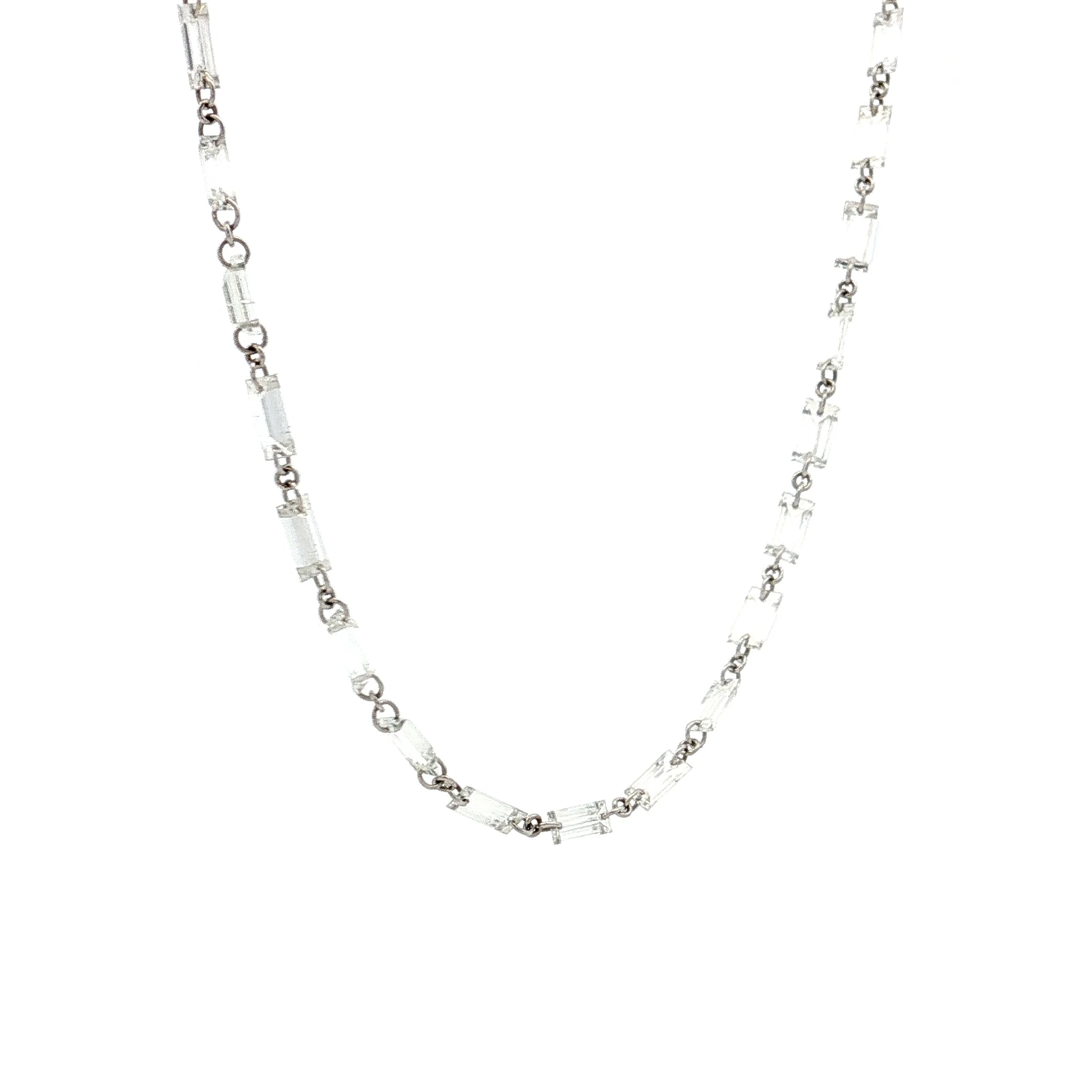6.32 Baguette Diamond Necklace 18k White Gold - Image 3