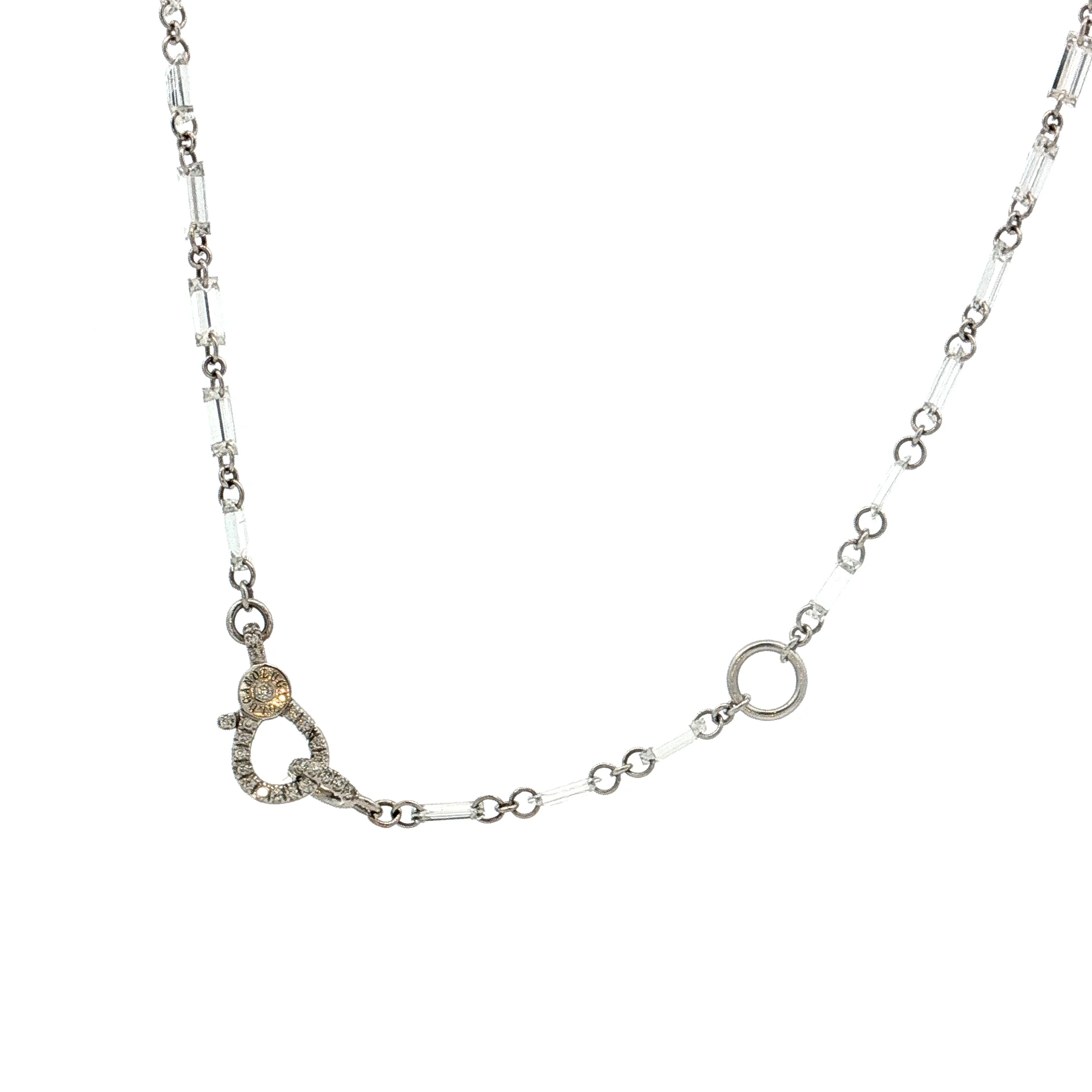 6.32 Baguette Diamond Necklace 18k White Gold - Image 4