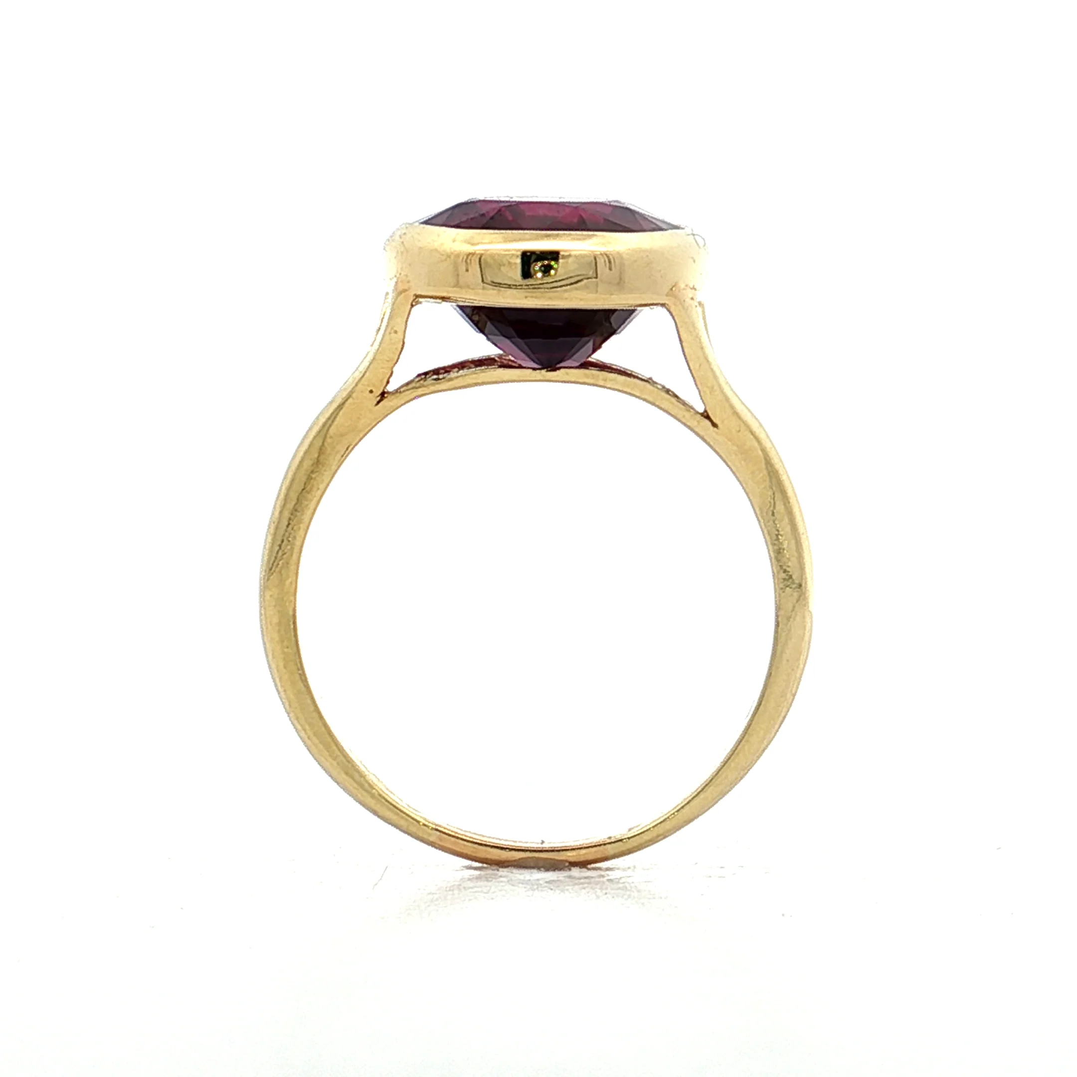 6.33 Oval Rhodolite Garnet Cocktail Ring 18k Yellow Gold - Image 4