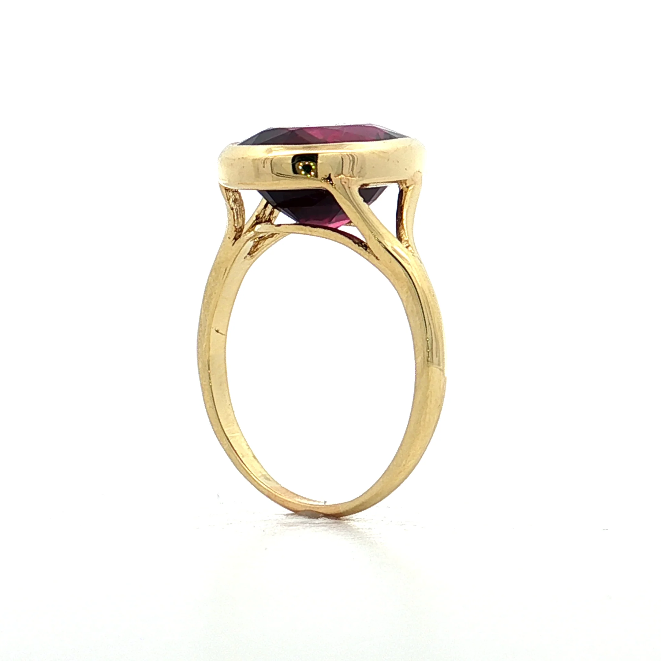 6.33 Oval Rhodolite Garnet Cocktail Ring 18k Yellow Gold - Image 5