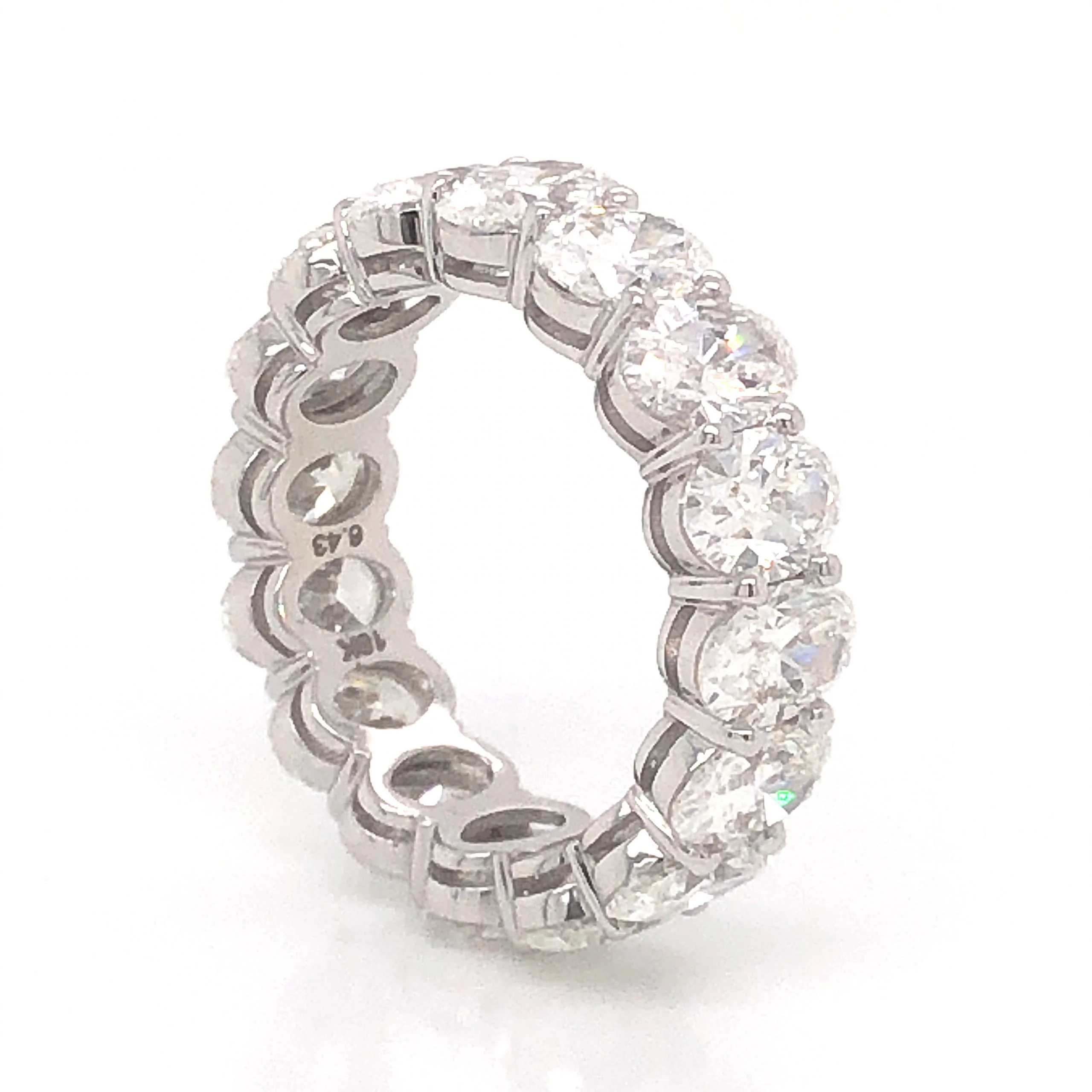 6.43 Oval Cut Diamond Band in 18k White Gold - Image 5