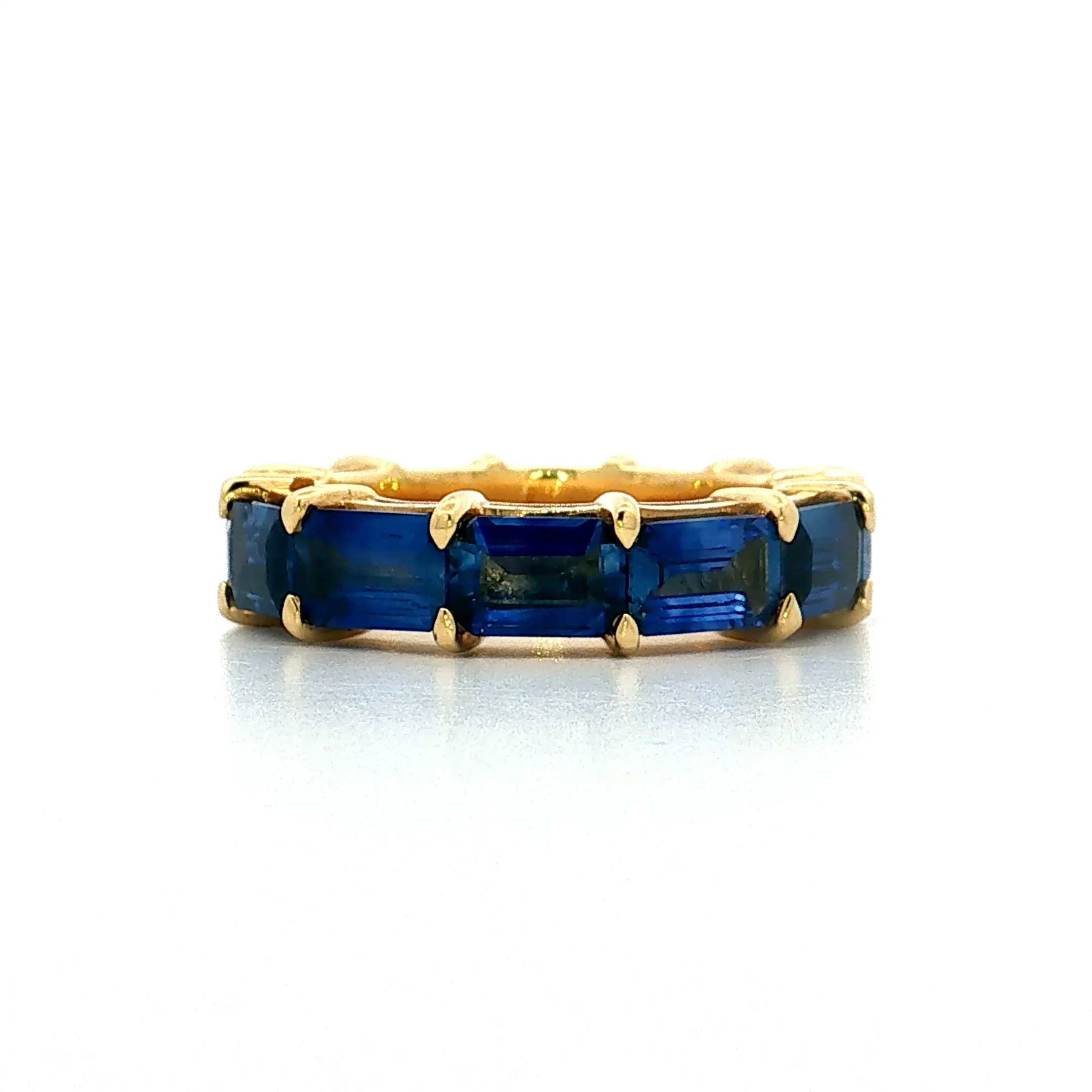 6.45 Emerald Cut Sapphire Eternity Band 18k - Image 3
