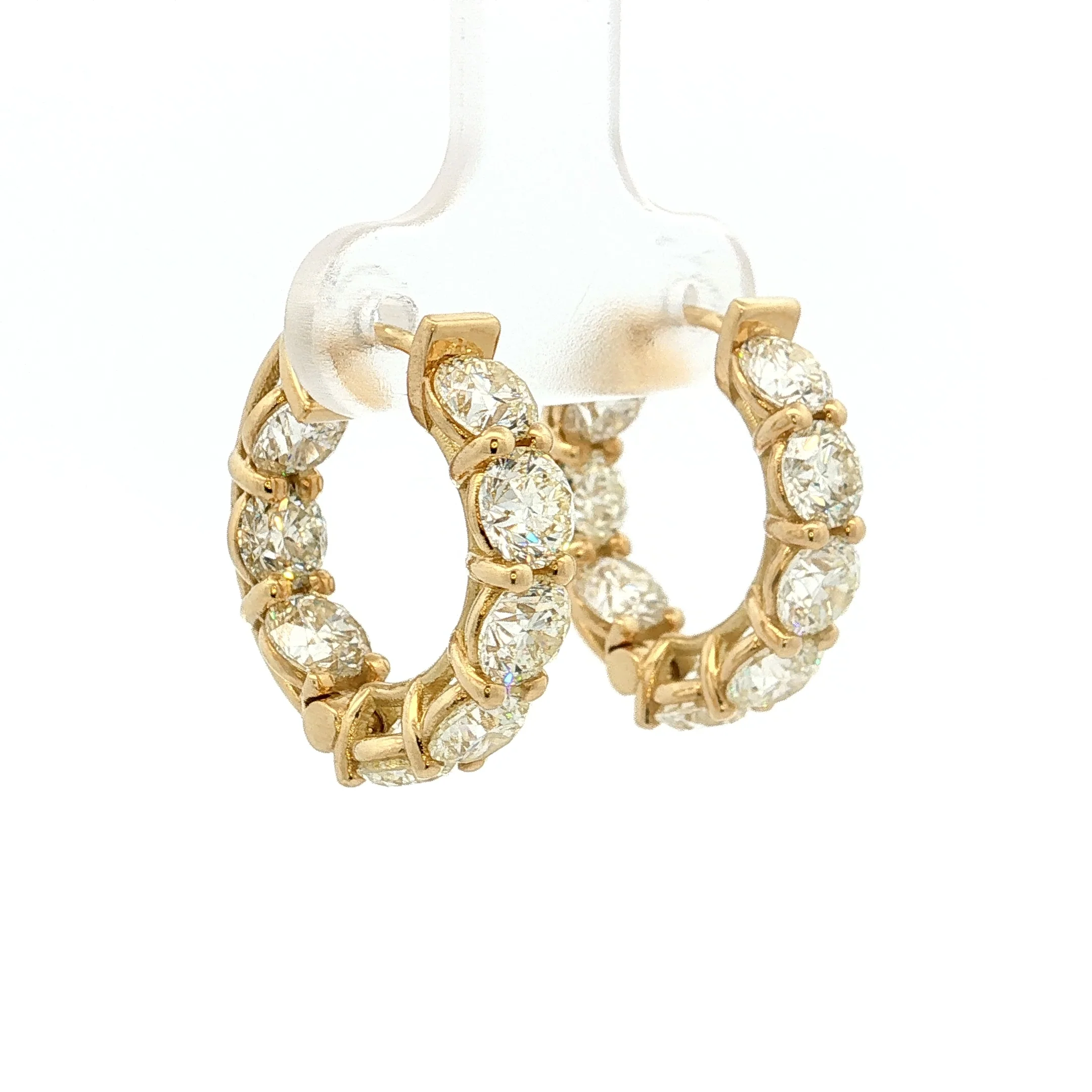 6.47 Fancy Yellow Diamond Hoop Earrings 18k - Image 3