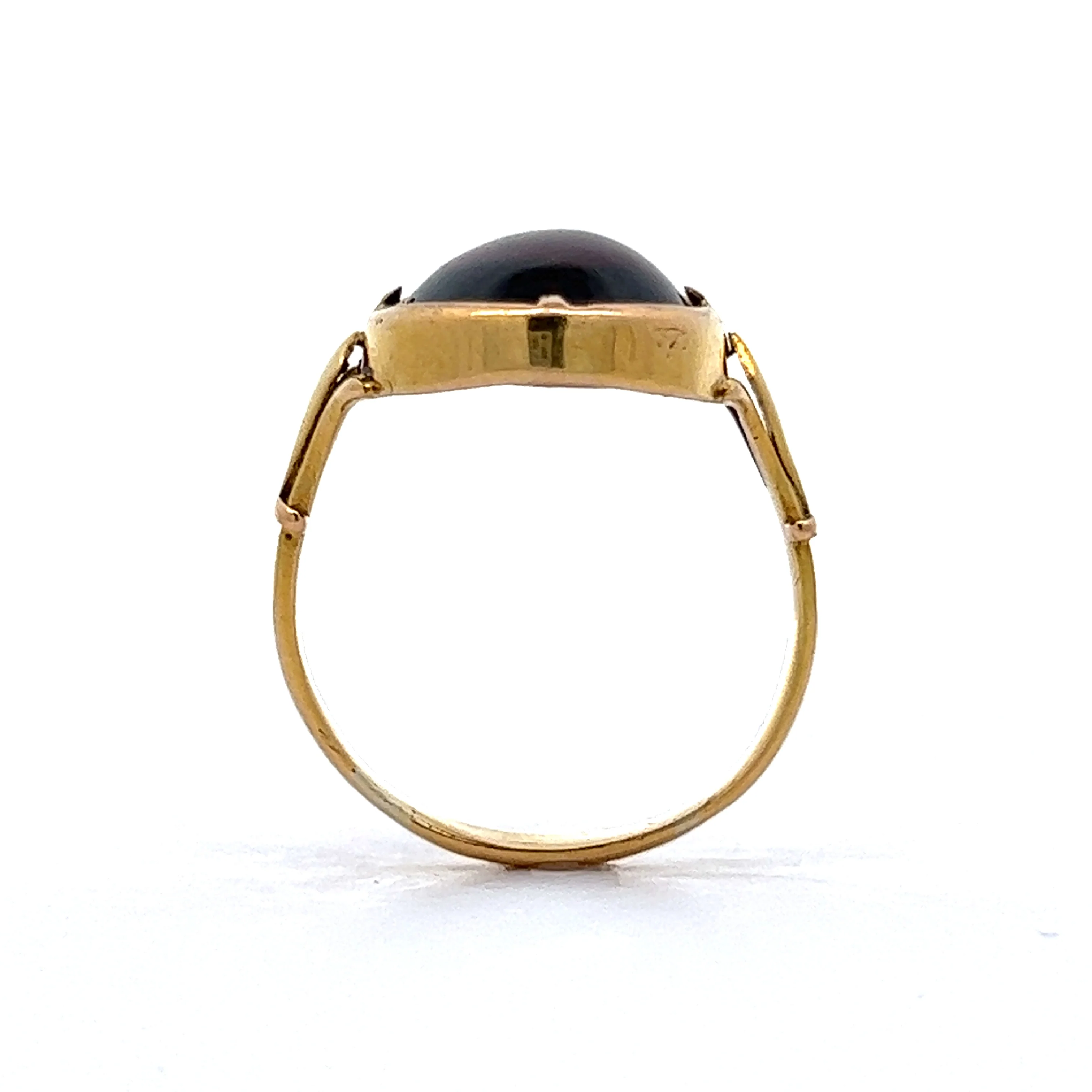 6.49 Cabochon Garnet Cocktail Ring in 18k Yellow Gold - Image 4