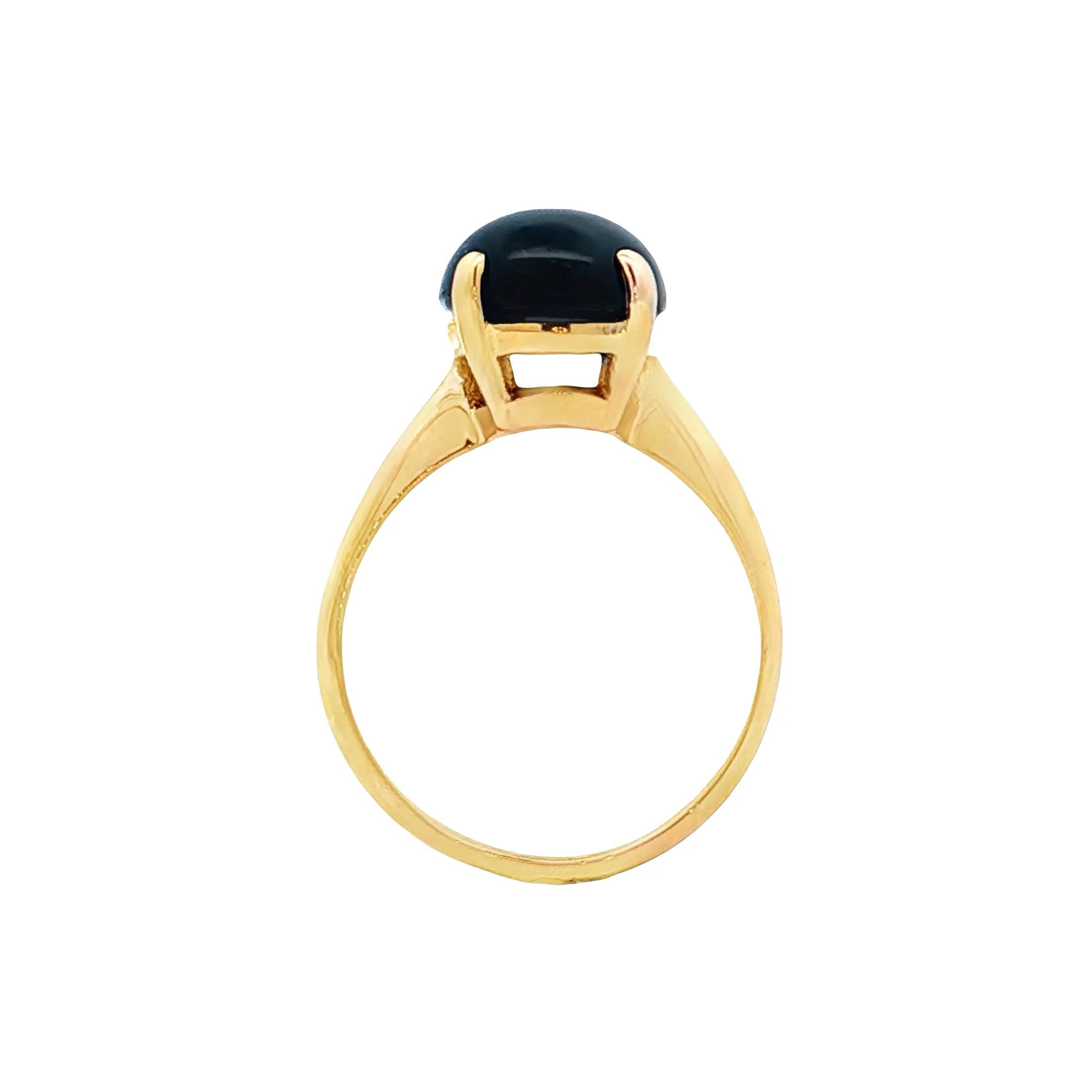 6.63 Oval Cabochon Sapphire Cocktail Ring 14k Yellow Gold - Image 4