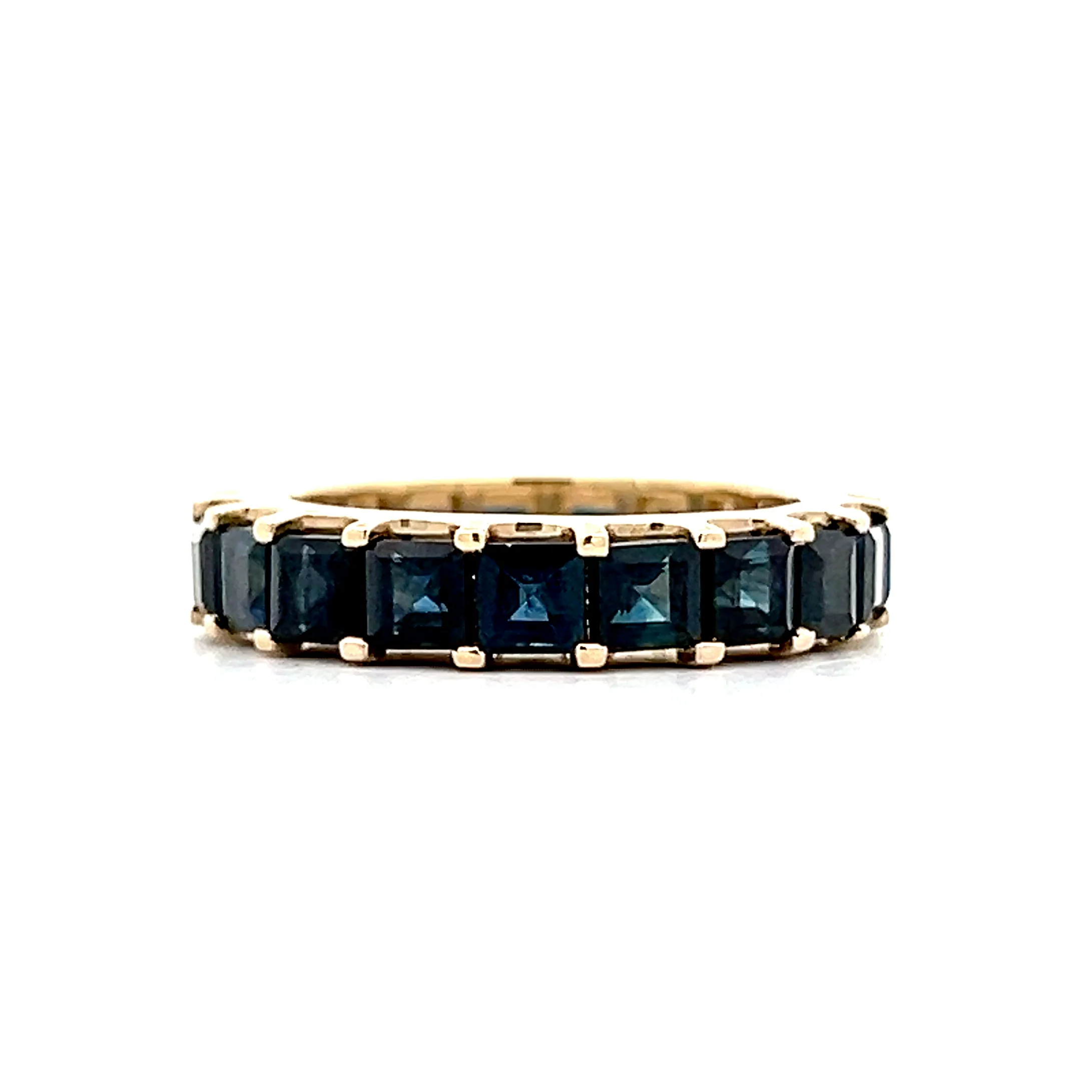 6.84 Square Sapphire Eternity Band in 14k Yellow Gold - Image 2