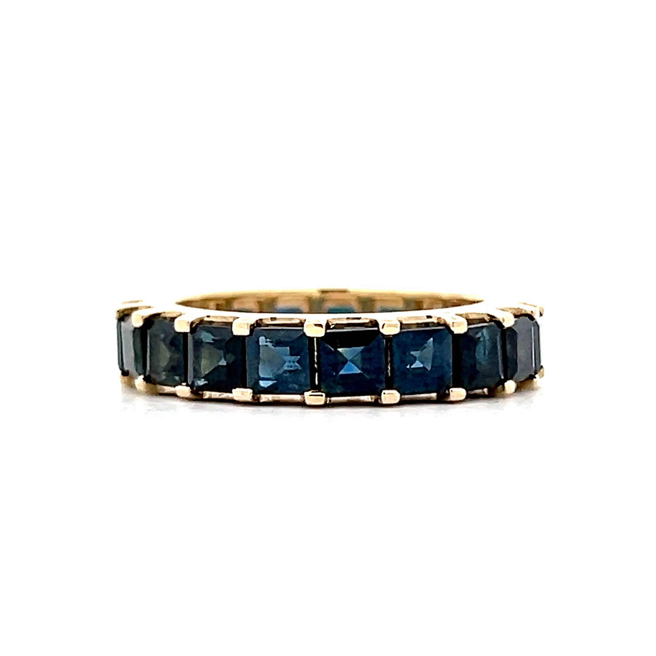 6.84 Square Sapphire Eternity Band in 14k Yellow Gold - Image 3