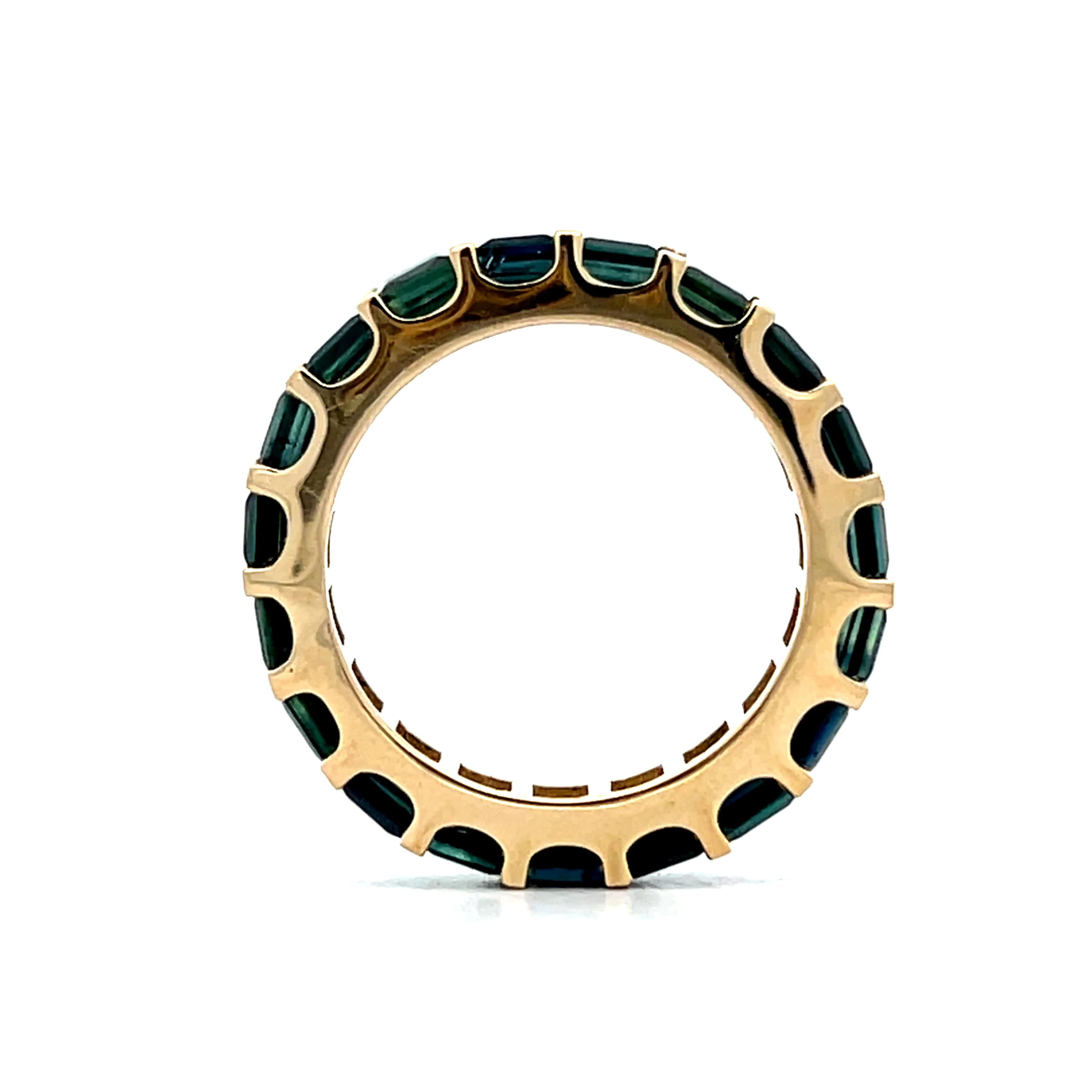 6.84 Square Sapphire Eternity Band in 14k Yellow Gold - Image 5