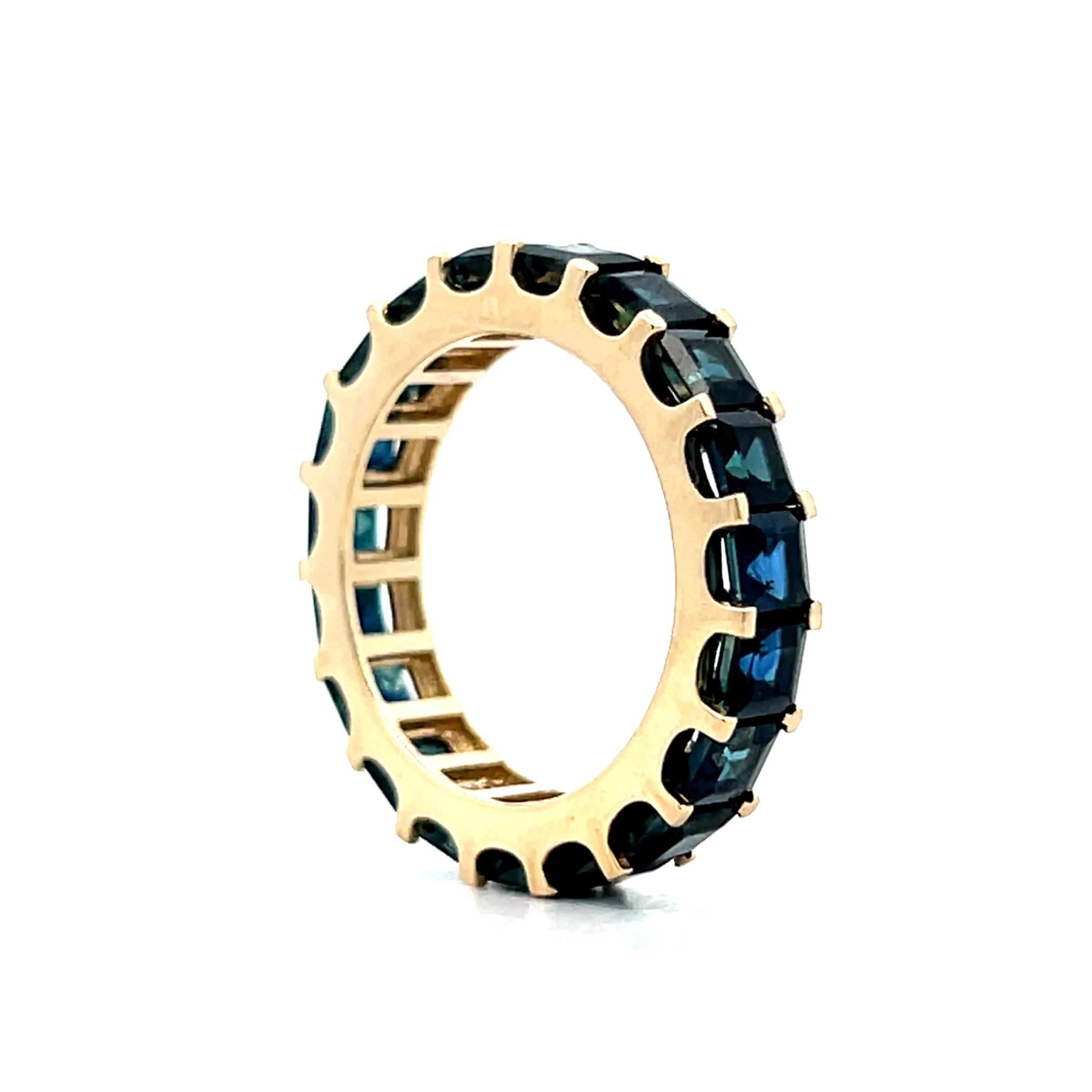 6.84 Square Sapphire Eternity Band in 14k Yellow Gold - Image 6