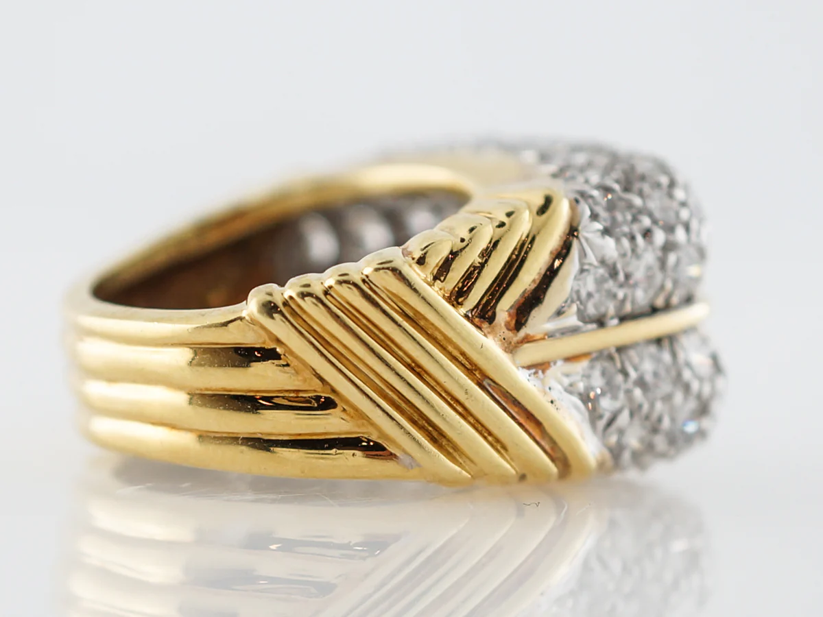 6 Carat Diamond Cocktail Ring in Yellow Gold & Platinum - Image 4