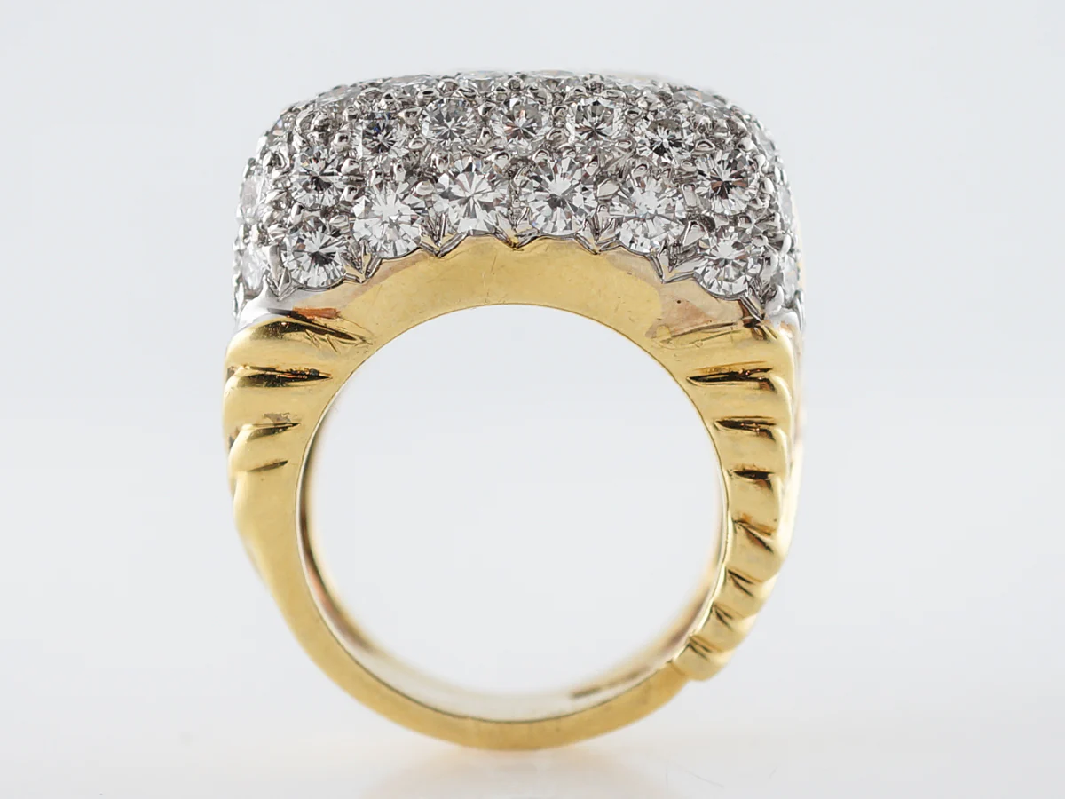 6 Carat Diamond Cocktail Ring in Yellow Gold & Platinum - Image 5