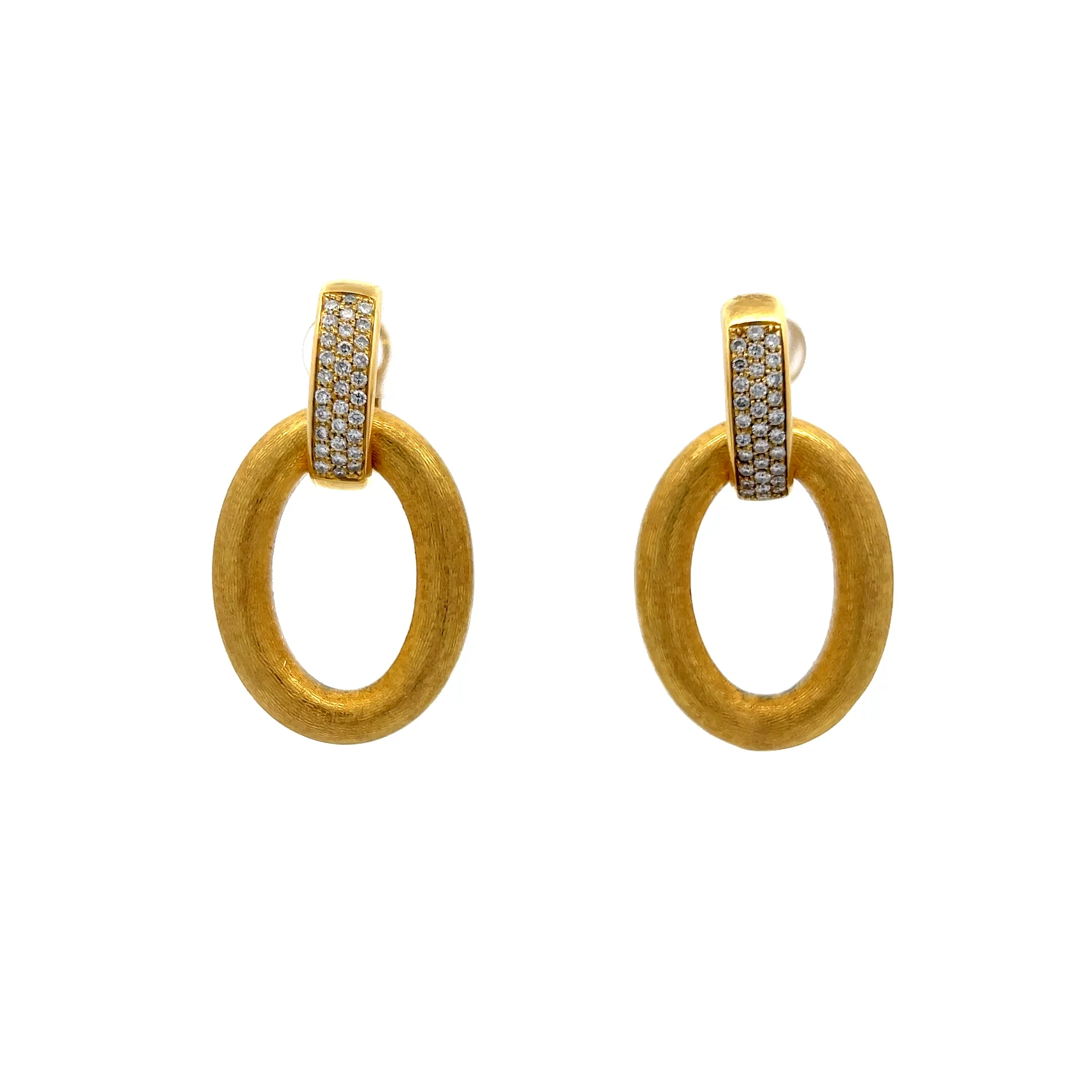 .60 Diamond Door Knocker Earrings in 18k