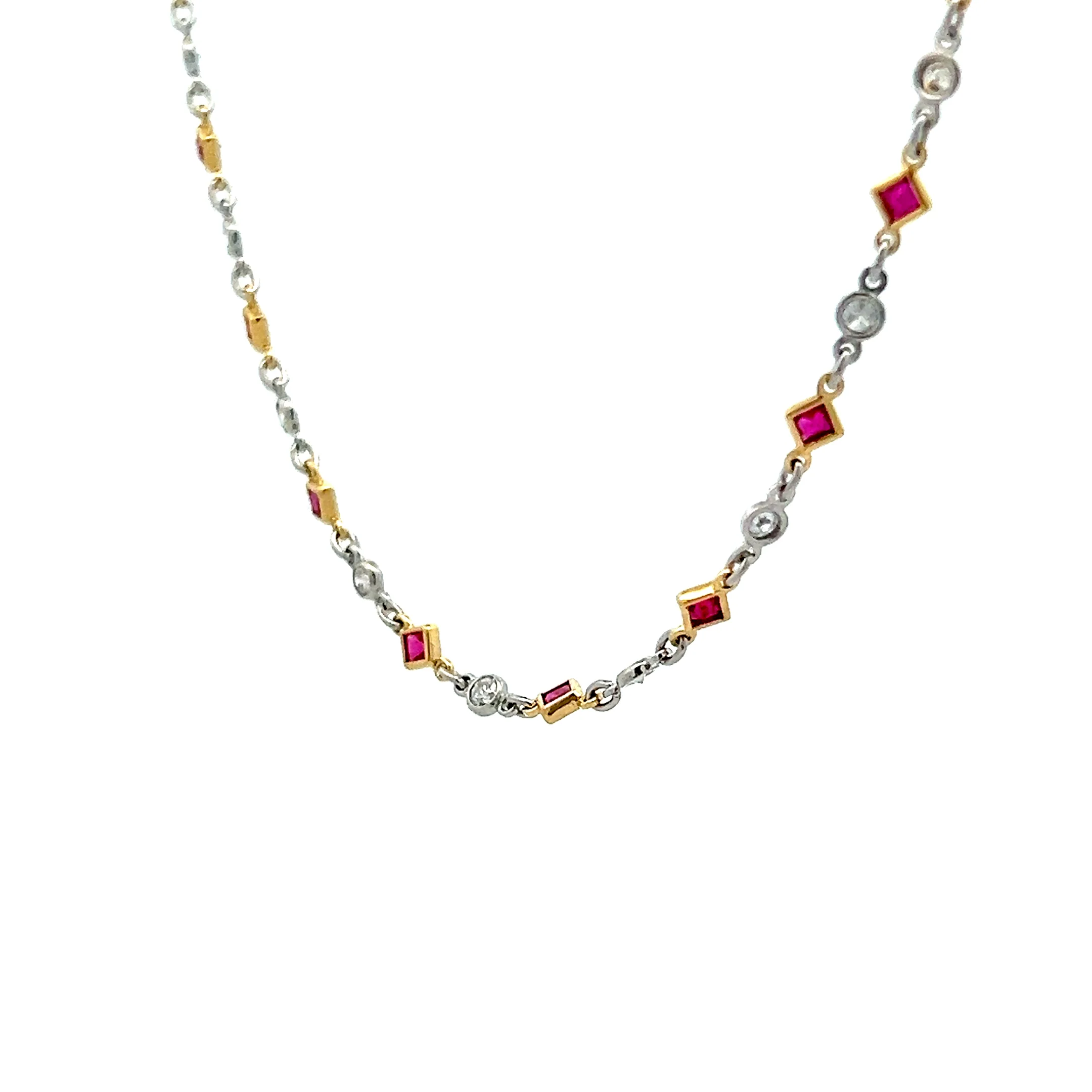 .60 Diamond & Ruby Necklace in 18k Yellow Gold - Image 2