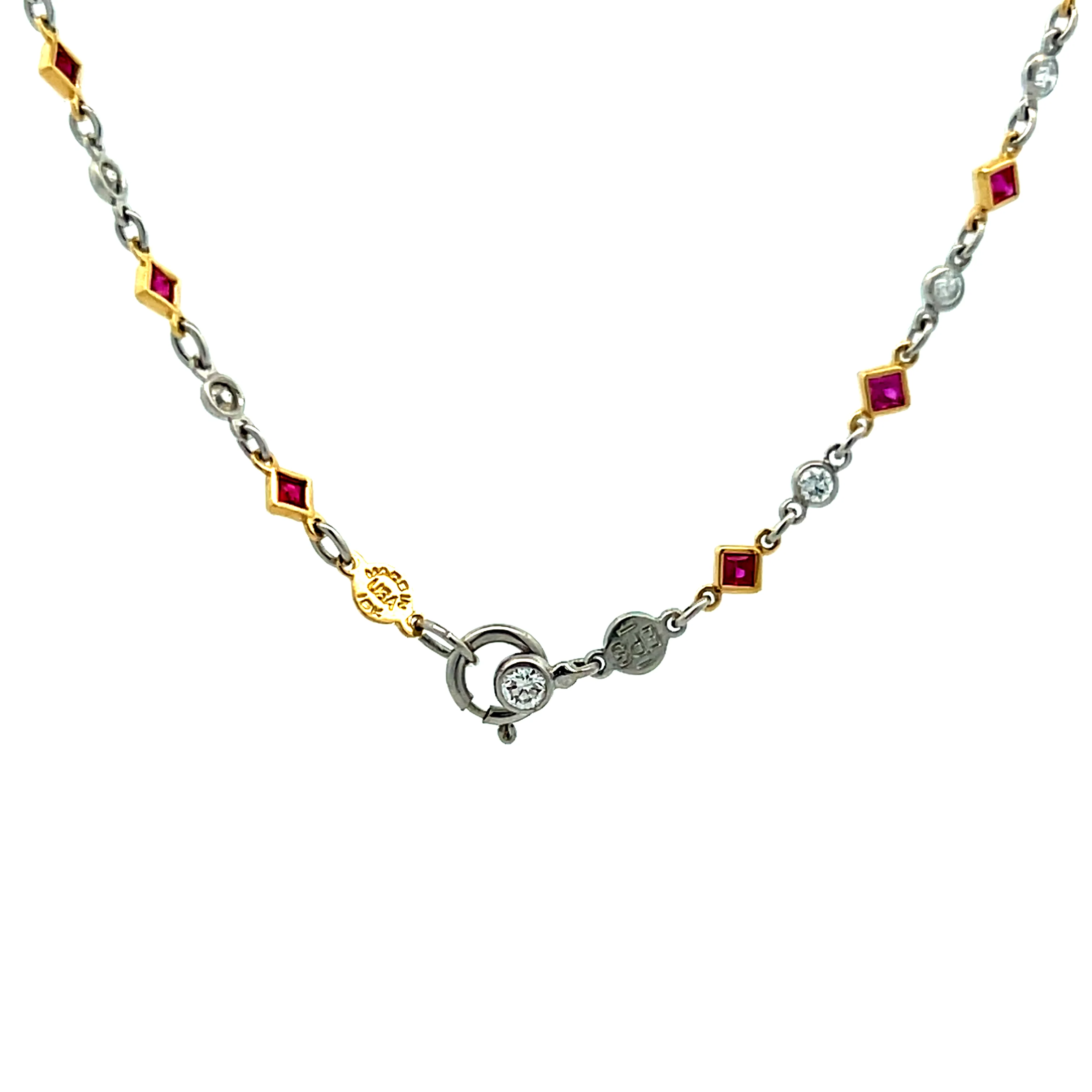 .60 Diamond & Ruby Necklace in 18k Yellow Gold - Image 4