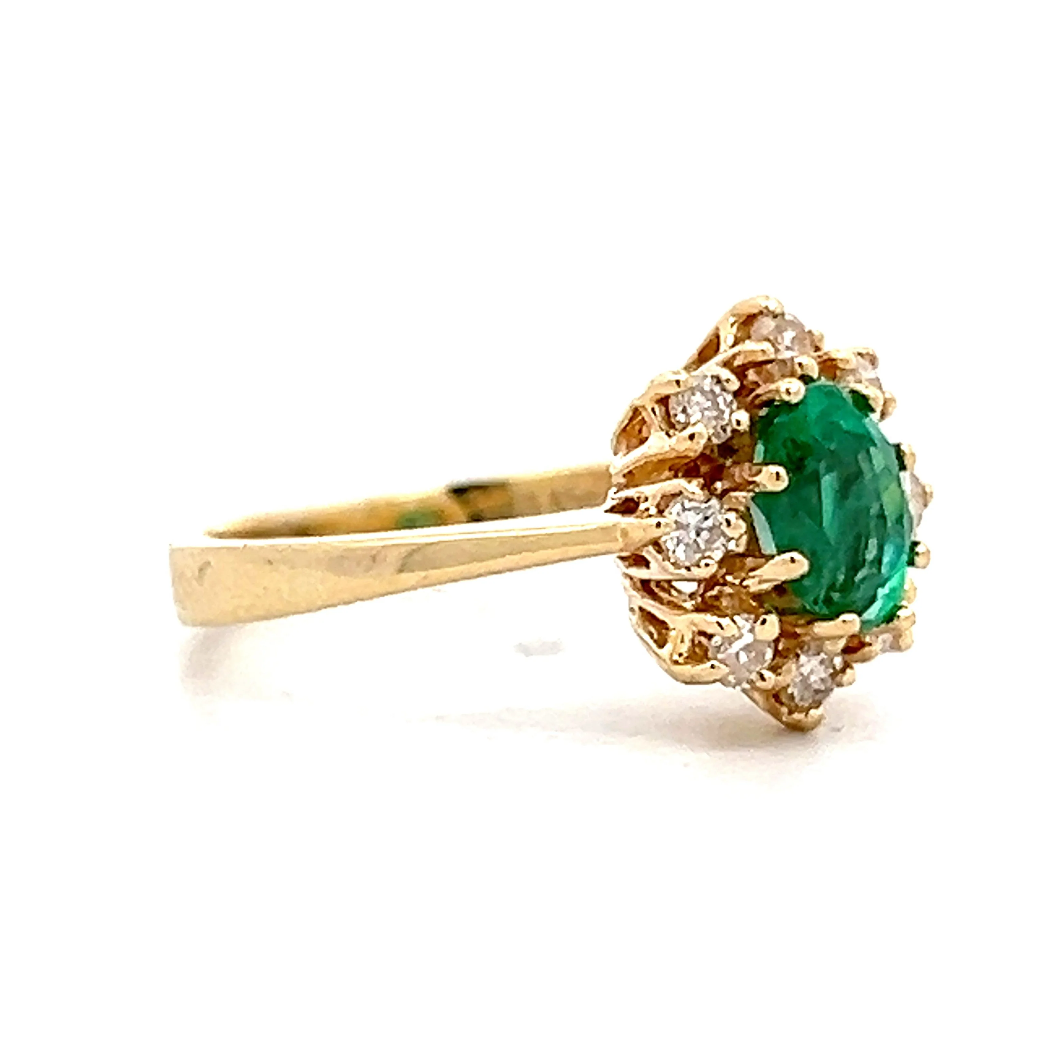 .60 Emerald & Diamond Right Hand Ring in 14k Yellow Gold - Image 3