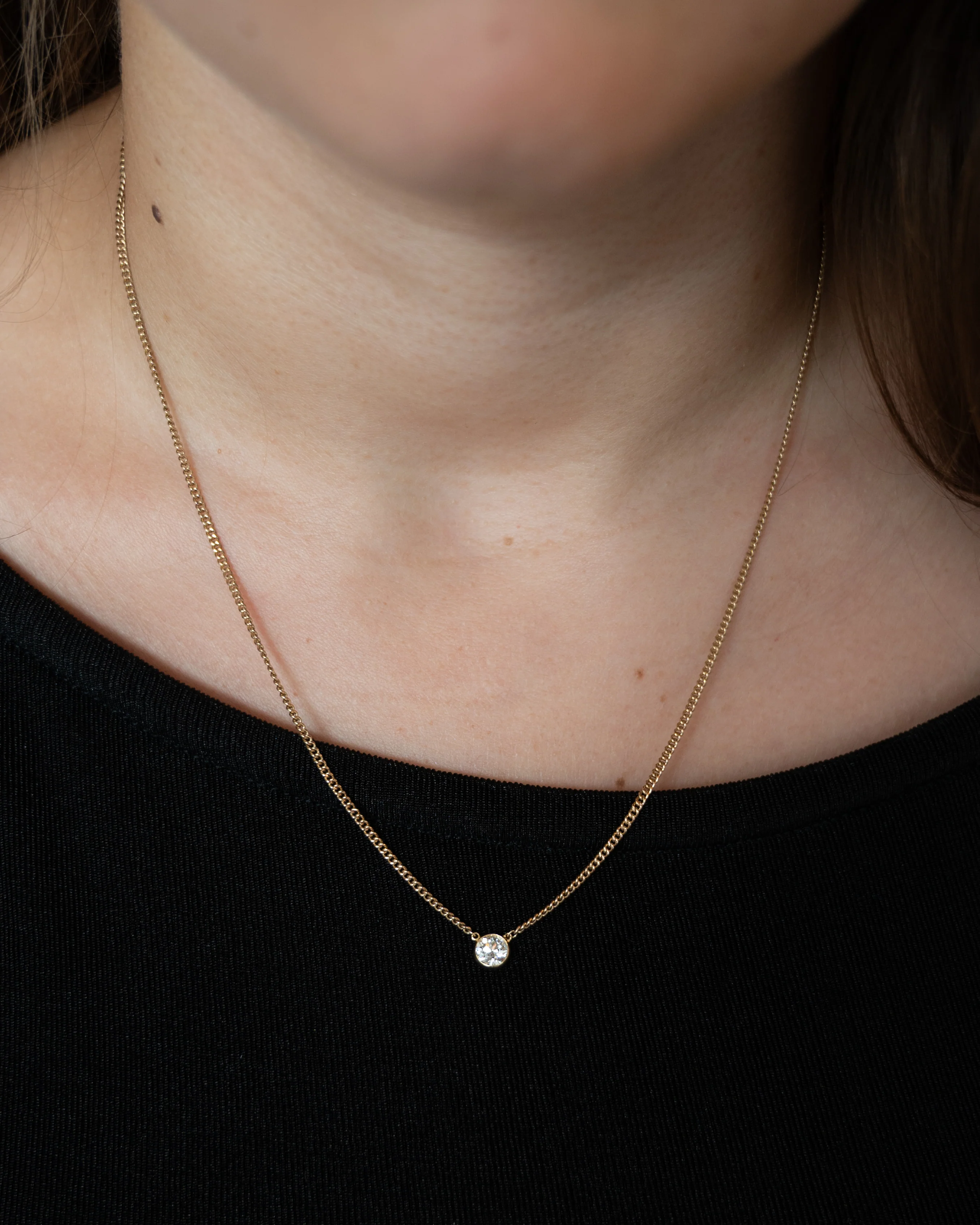 .60 Solitaire Diamond Pendant Necklace 14k - Image 6