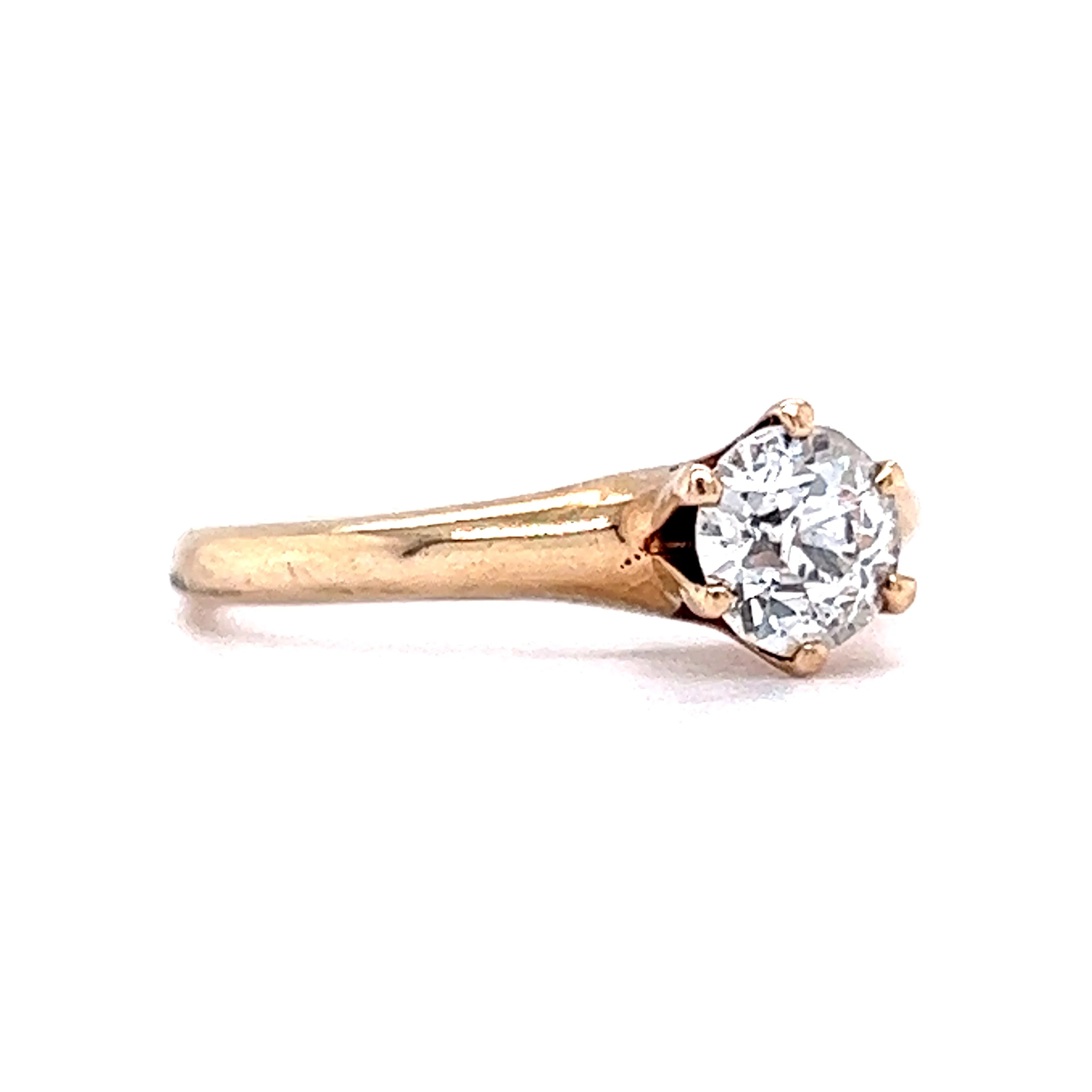.60 Victorian Solitaire Diamond Engagement Ring in 14k Yellow Gold - Image 3