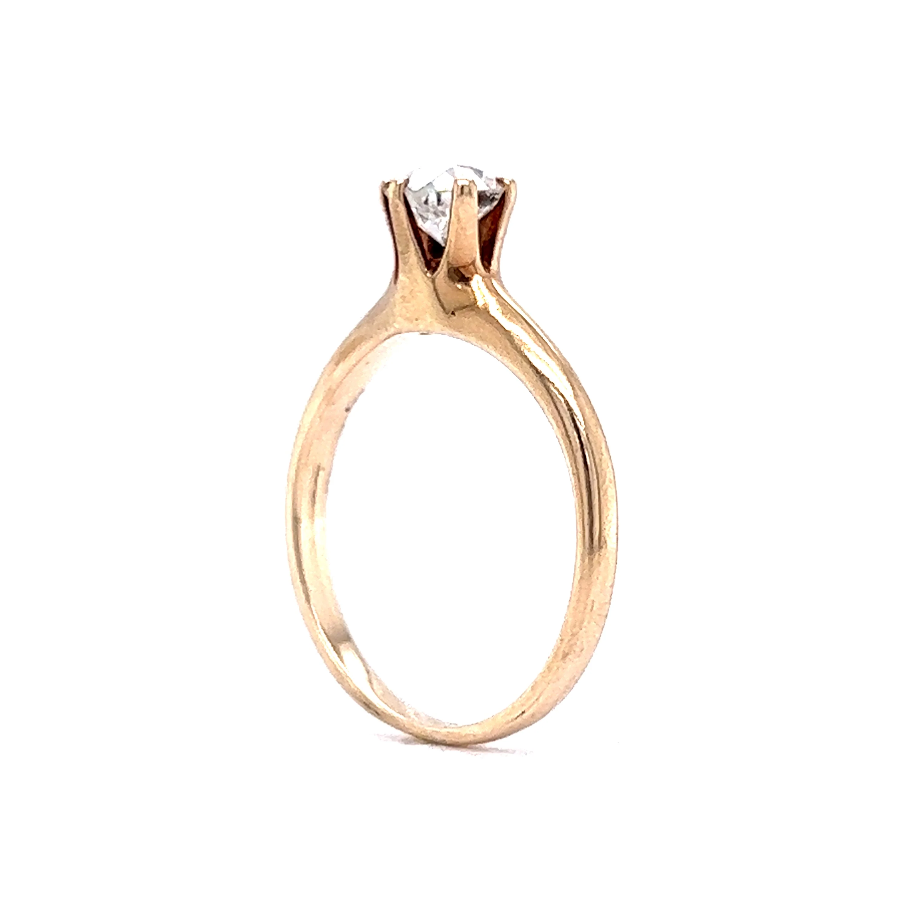 .60 Victorian Solitaire Diamond Engagement Ring in 14k Yellow Gold - Image 5