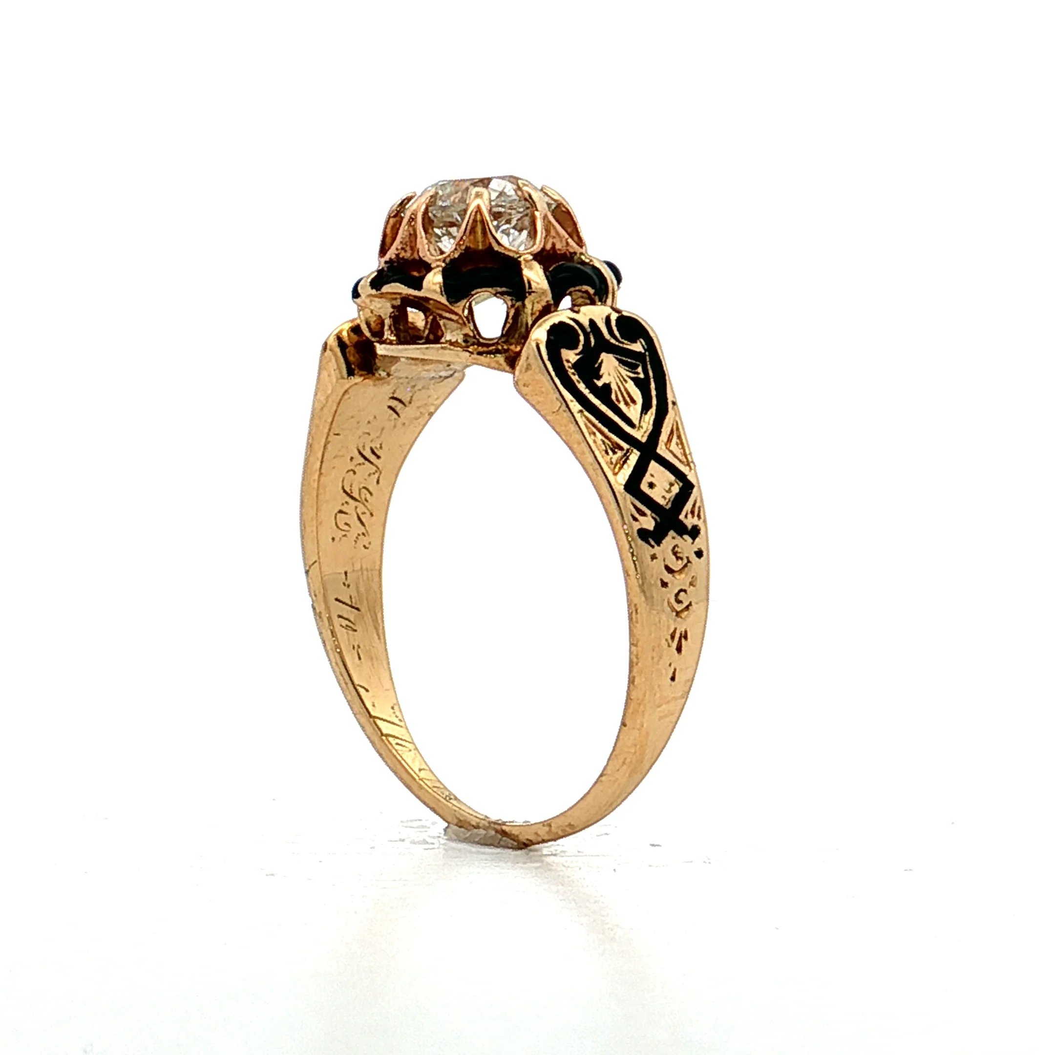 .61 Antique Victorian Diamond Engagement Ring 18k - Image 5