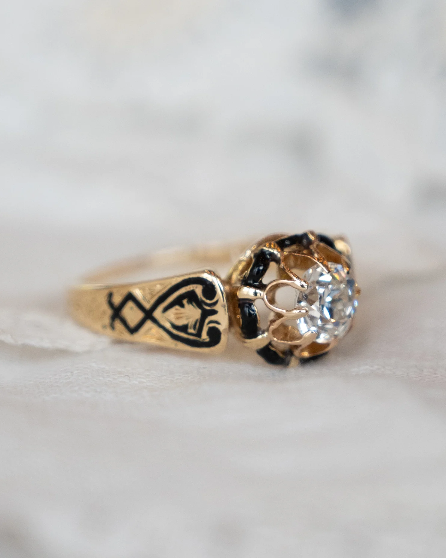 .61 Antique Victorian Diamond Engagement Ring 18k - Image 6