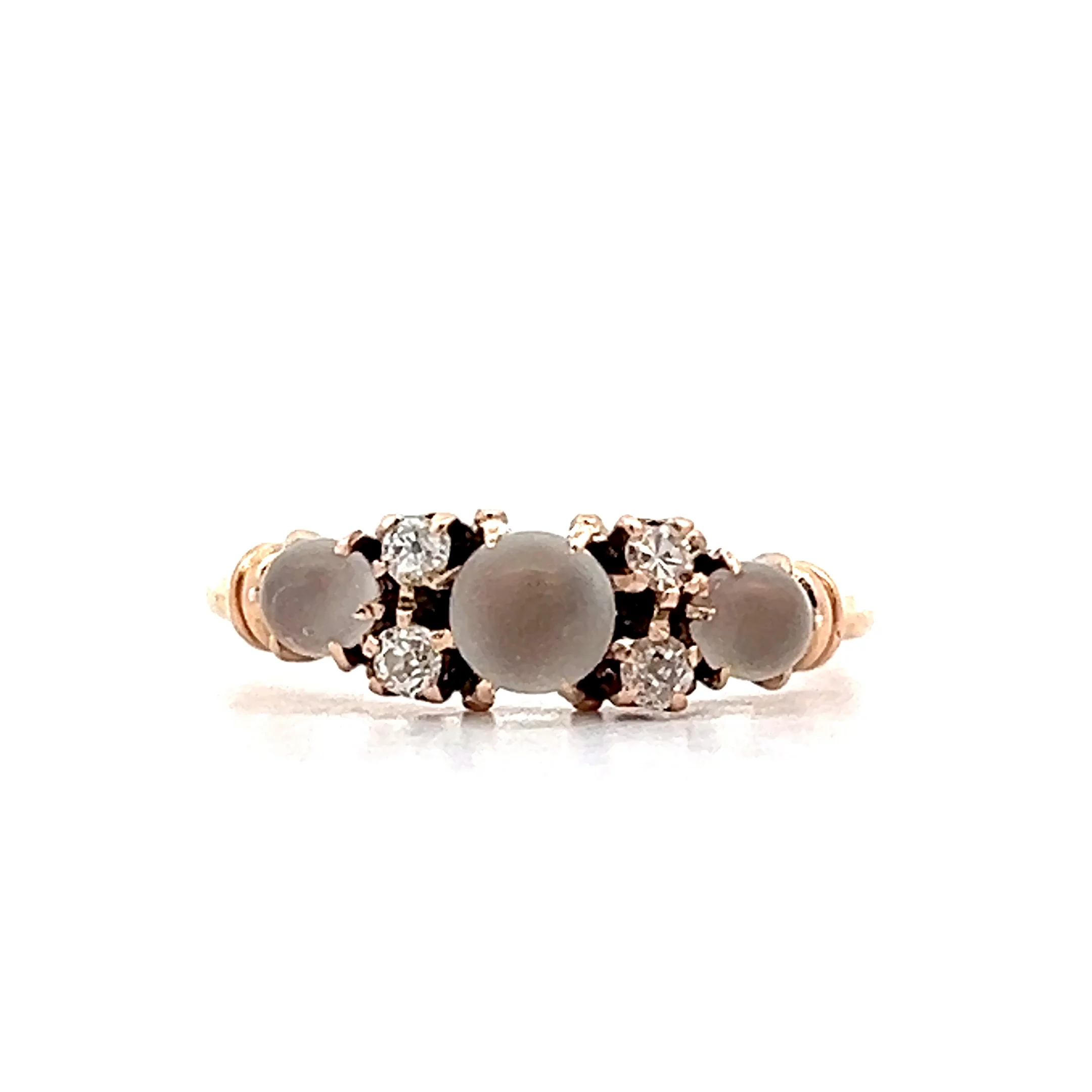 .61 Antique Victorian Moonstone & Diamond Ring in 14k