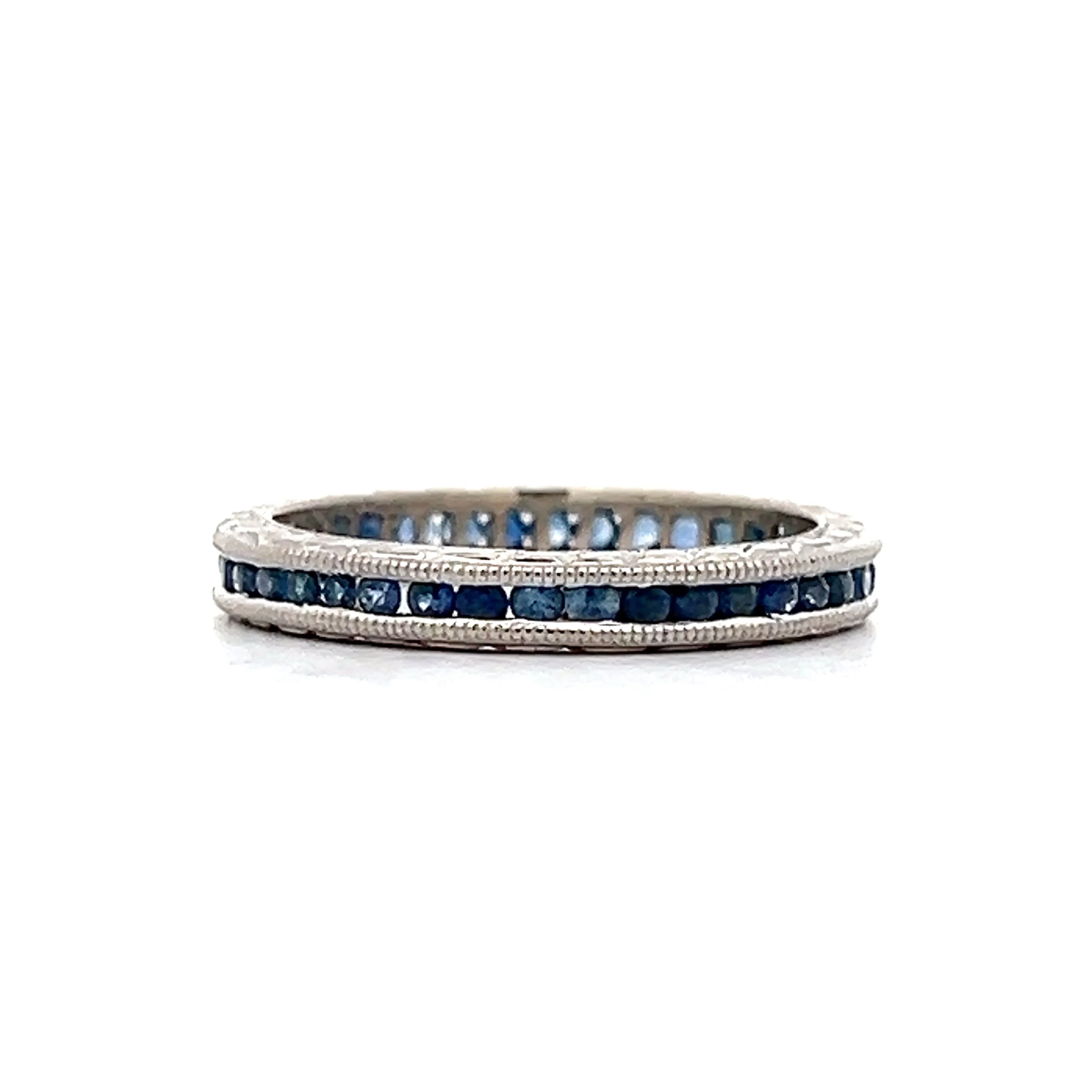 .61 Blue Sapphire Eternity Channel Set Band in White Gold - Image 2