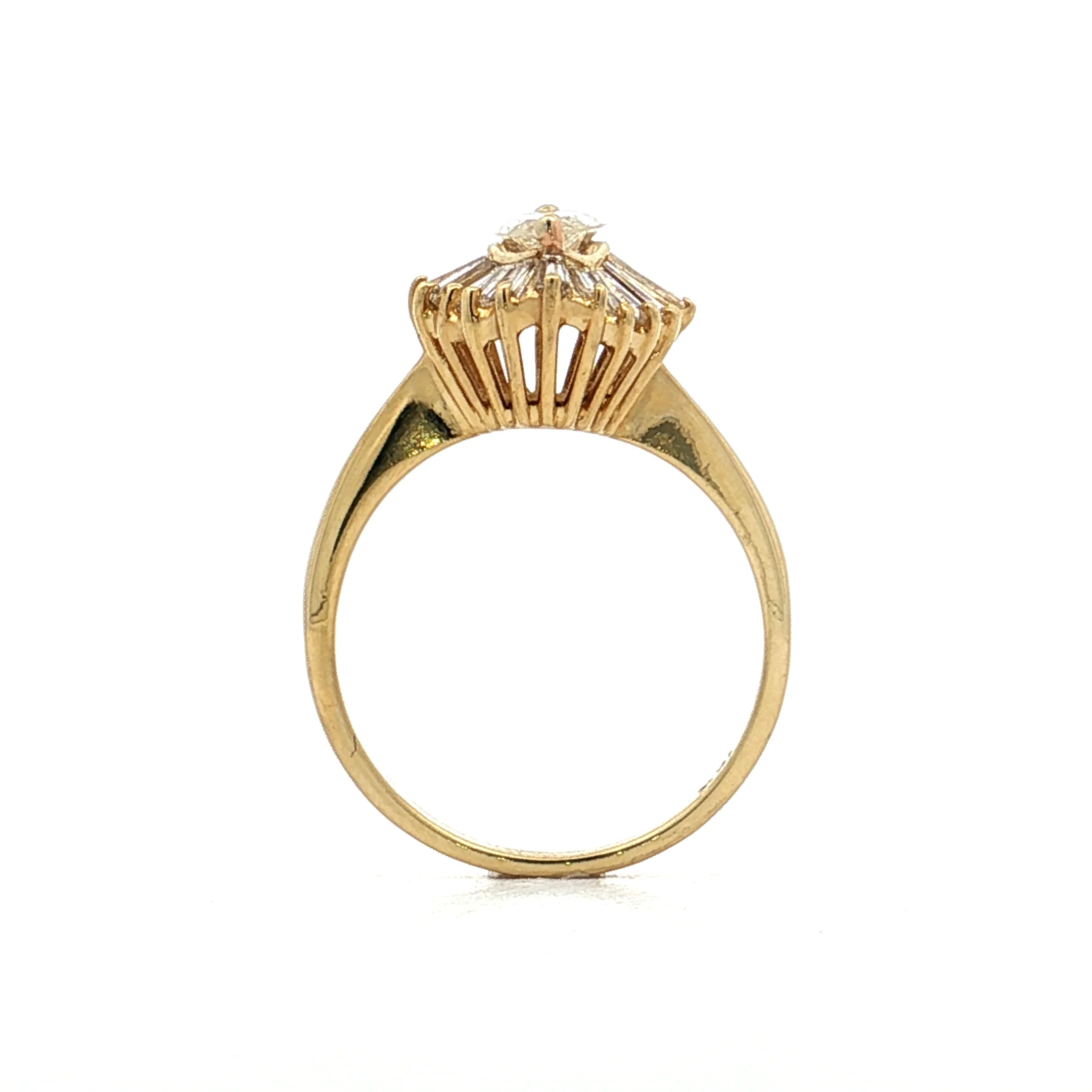 .61 Marquise Diamond Ballerina Engagement Ring 18k - Image 4
