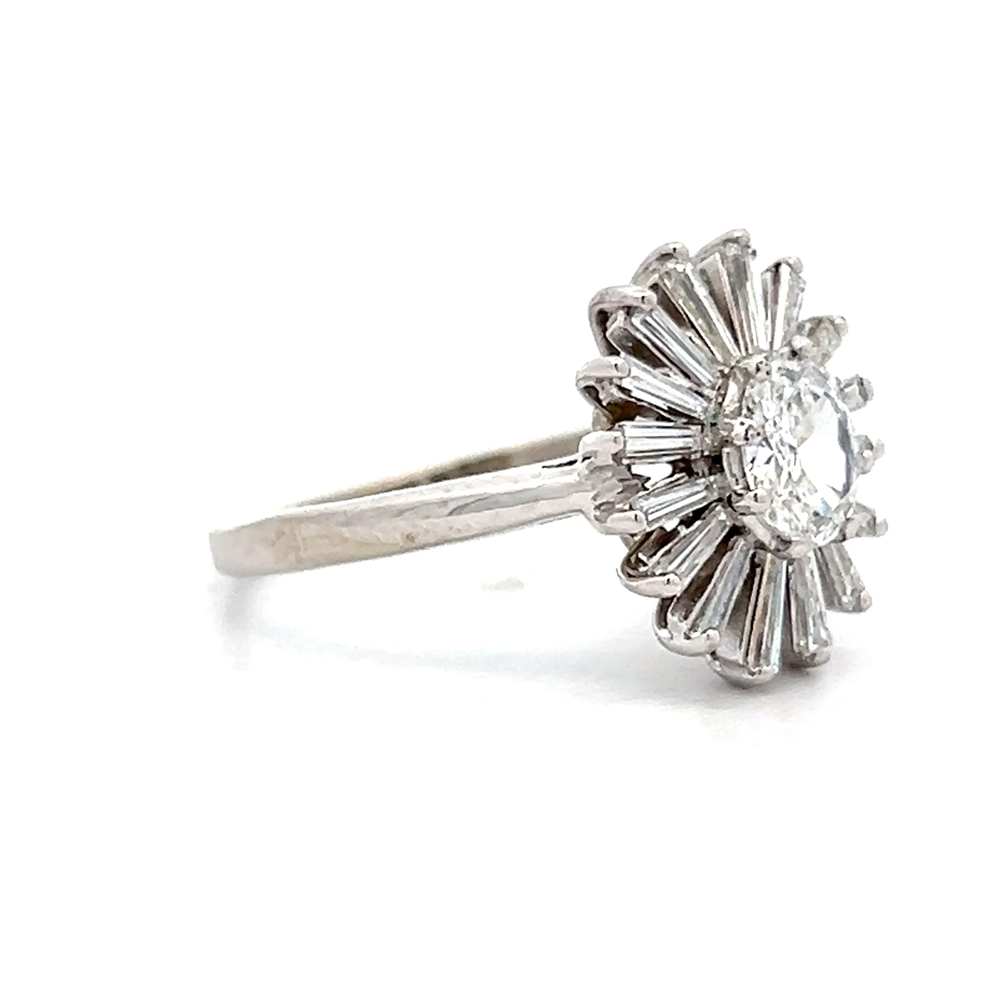 .61 Oval Halo Engagement Ring in 14k White Gold - Image 3