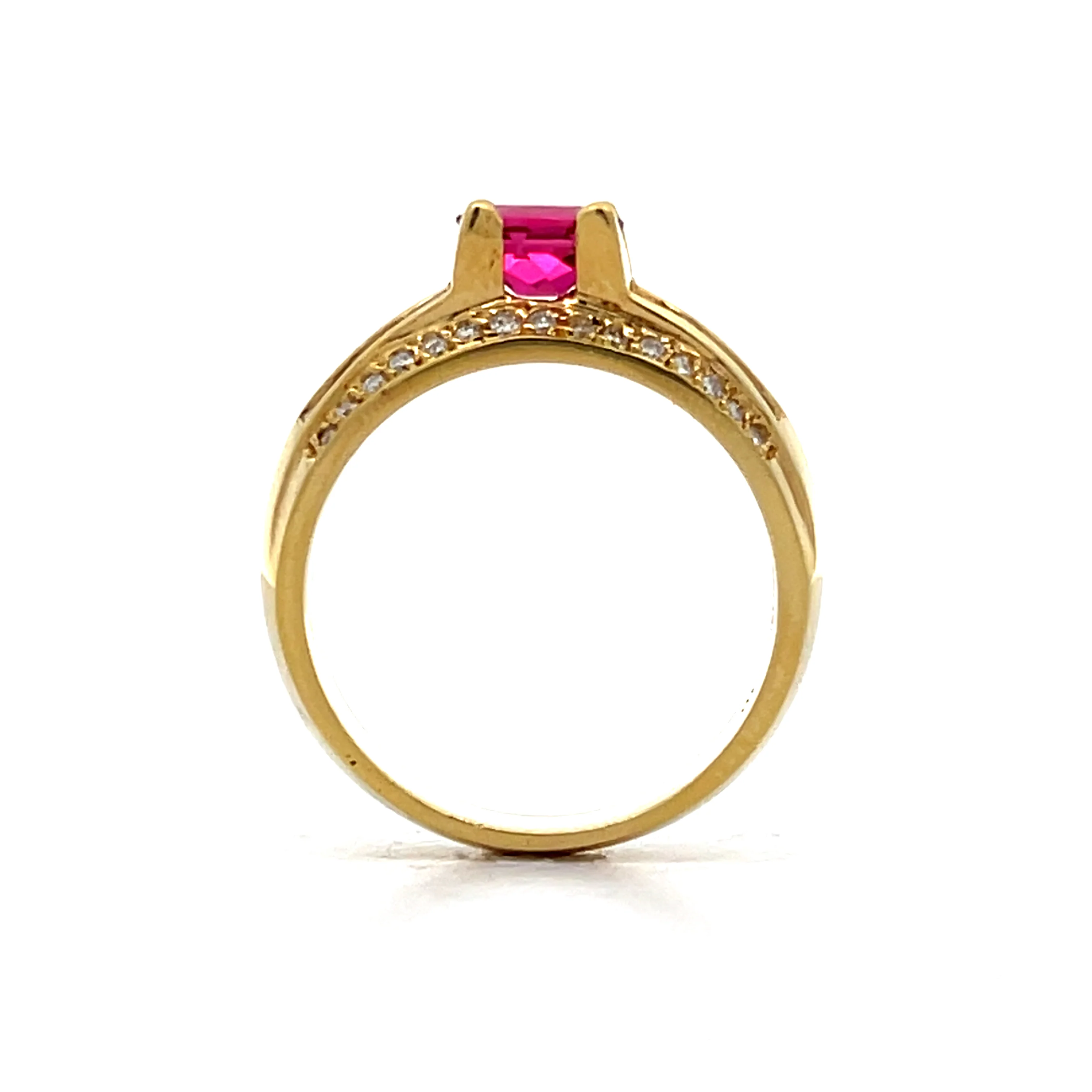 .61 Oval Pink Sapphire & Diamond Cocktail Ring in 18k - Image 4