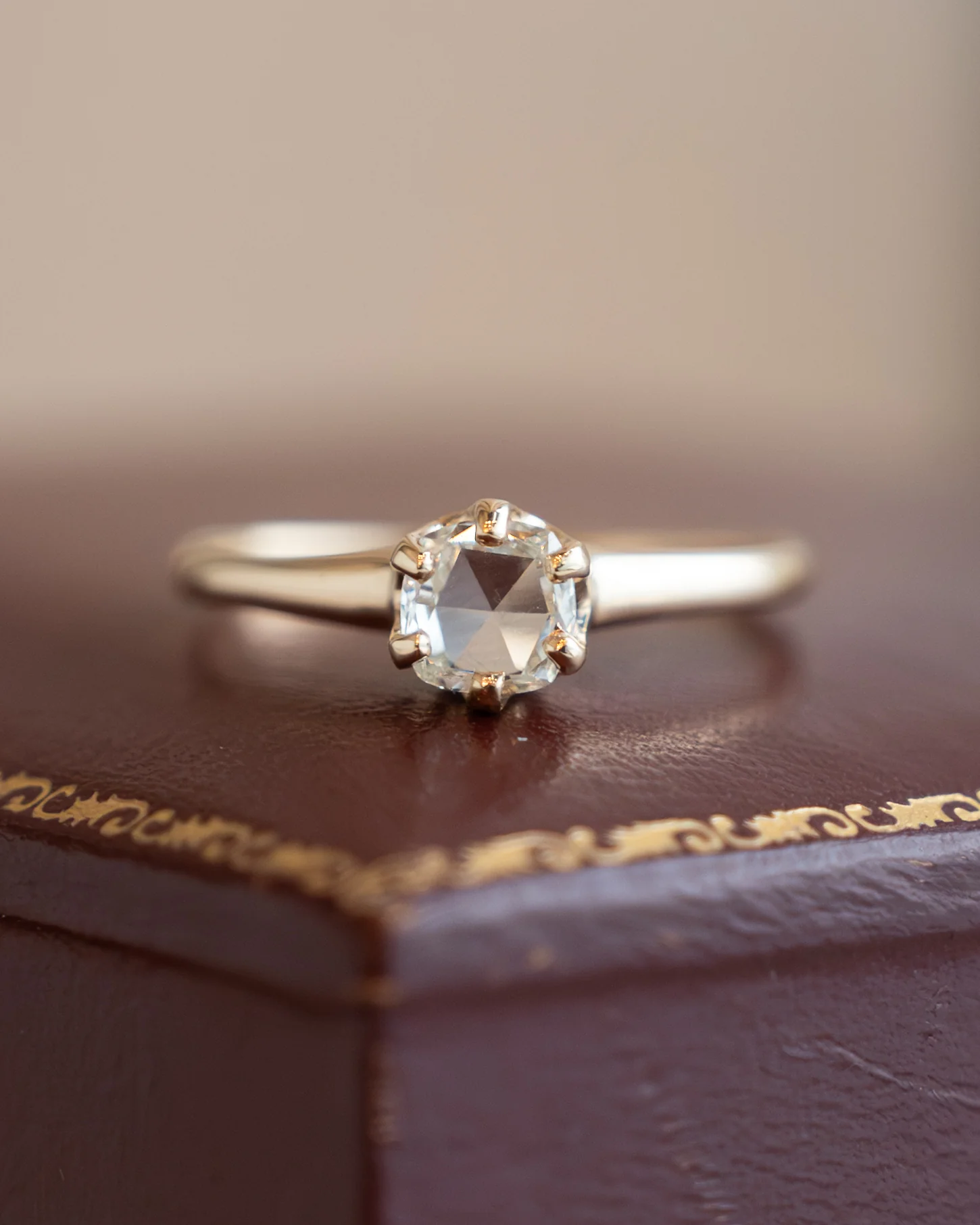.62 Antique Victorian Rose Diamond Engagement Ring 14k - Image 6