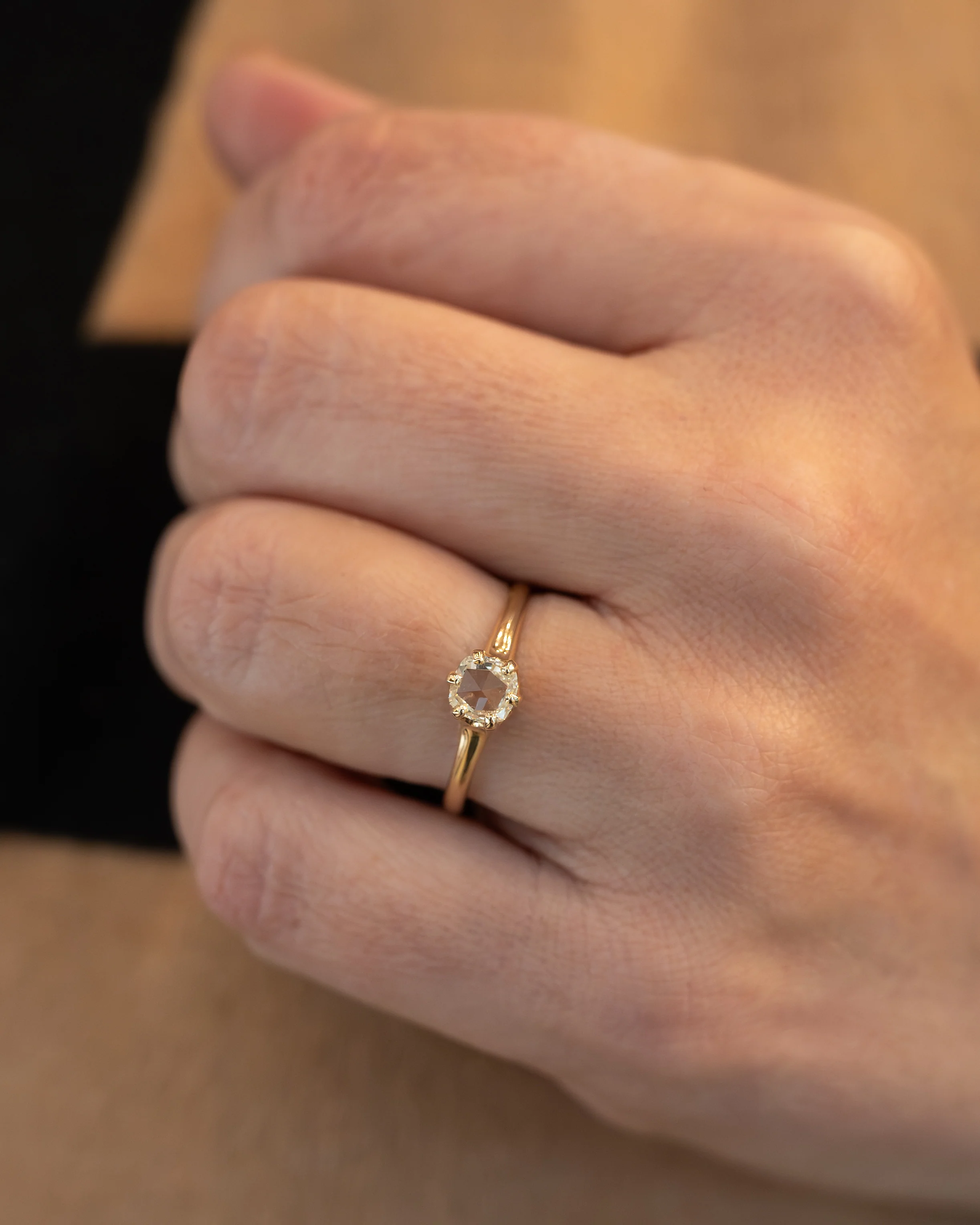 .62 Antique Victorian Rose Diamond Engagement Ring 14k - Image 7