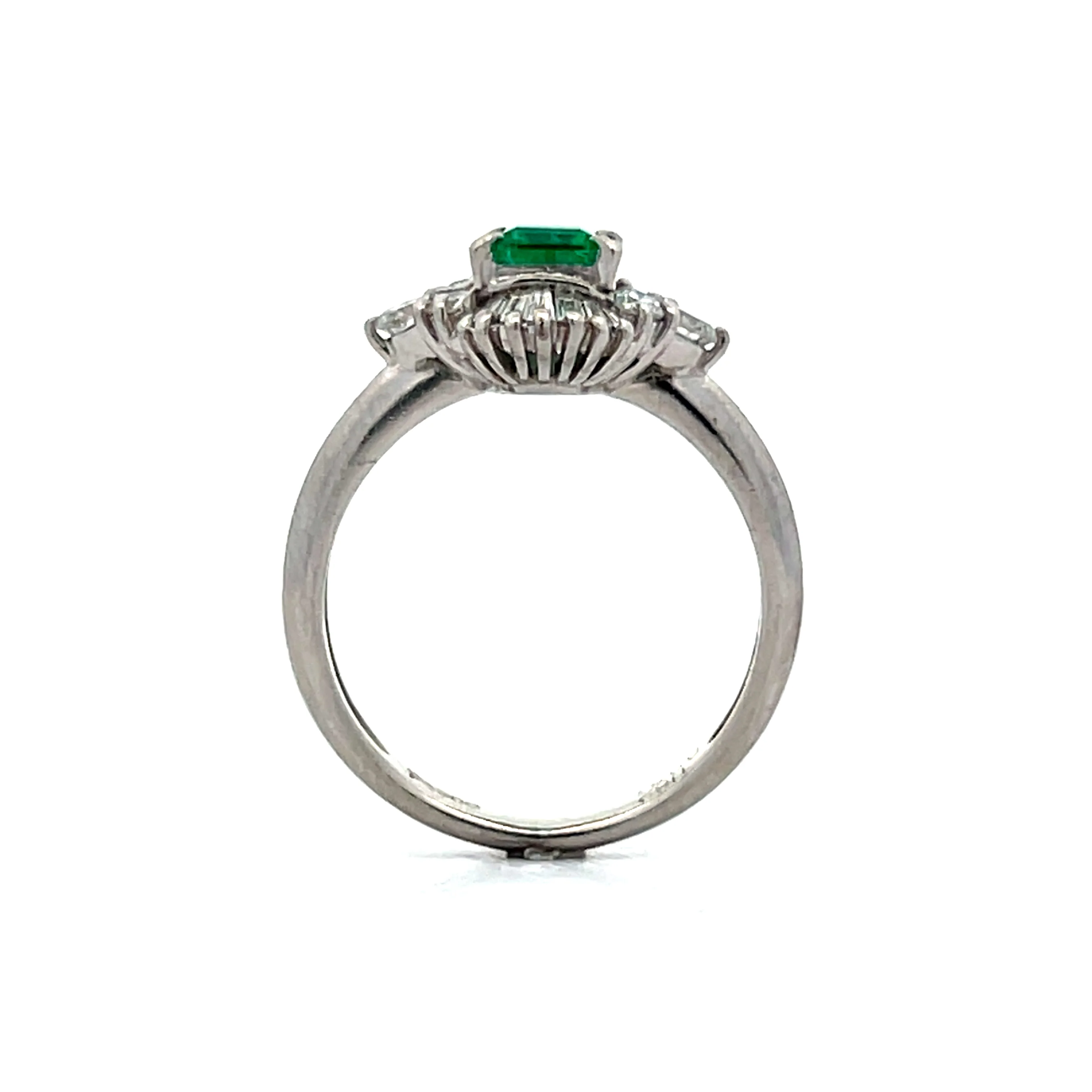 .62 Emerald Ballerina Engagement Ring in Platinum - Image 4