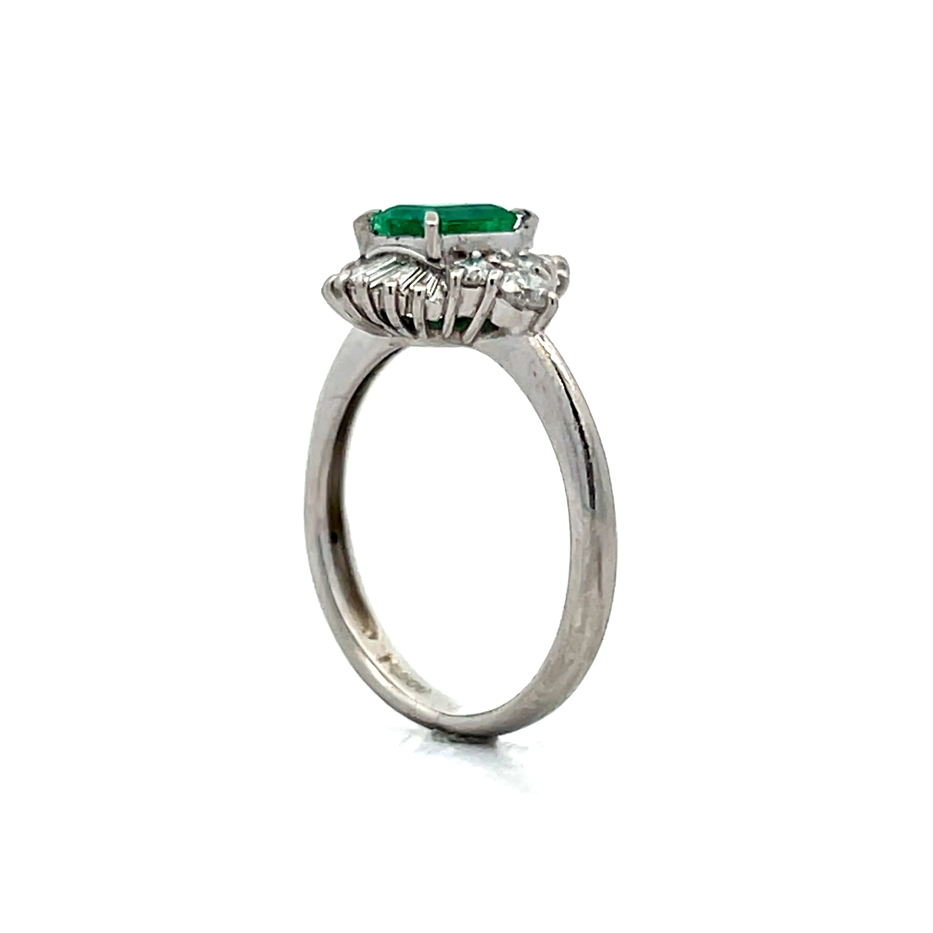 .62 Emerald Ballerina Engagement Ring in Platinum - Image 5