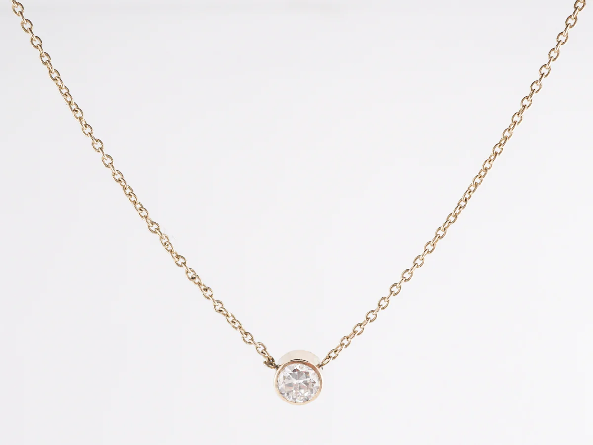 .63 Bezel Set Diamond Necklace in 14k Yellow Gold