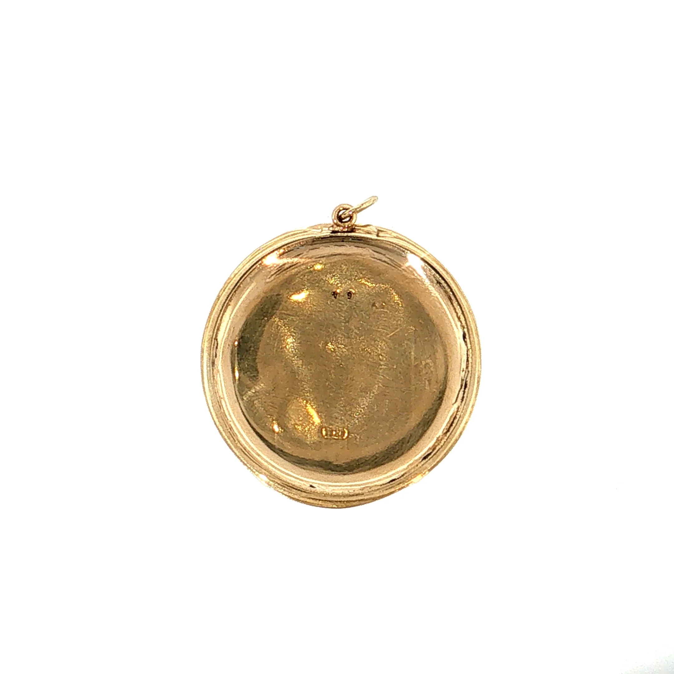 .63 Victorian Diamond Enamel Medallion Pendant 18k - Image 2
