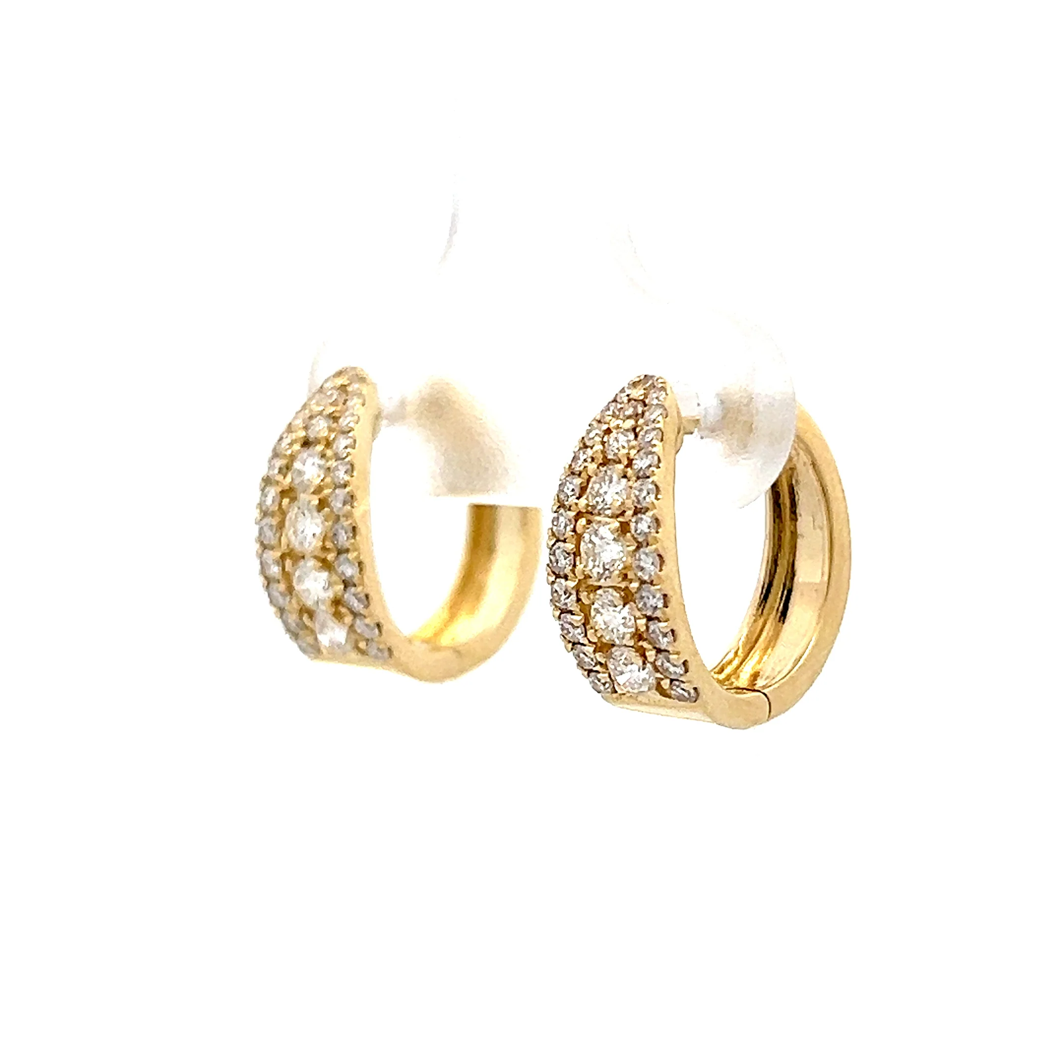 .64 Diamond Huggie Hoop Earrings in 14k - Image 2