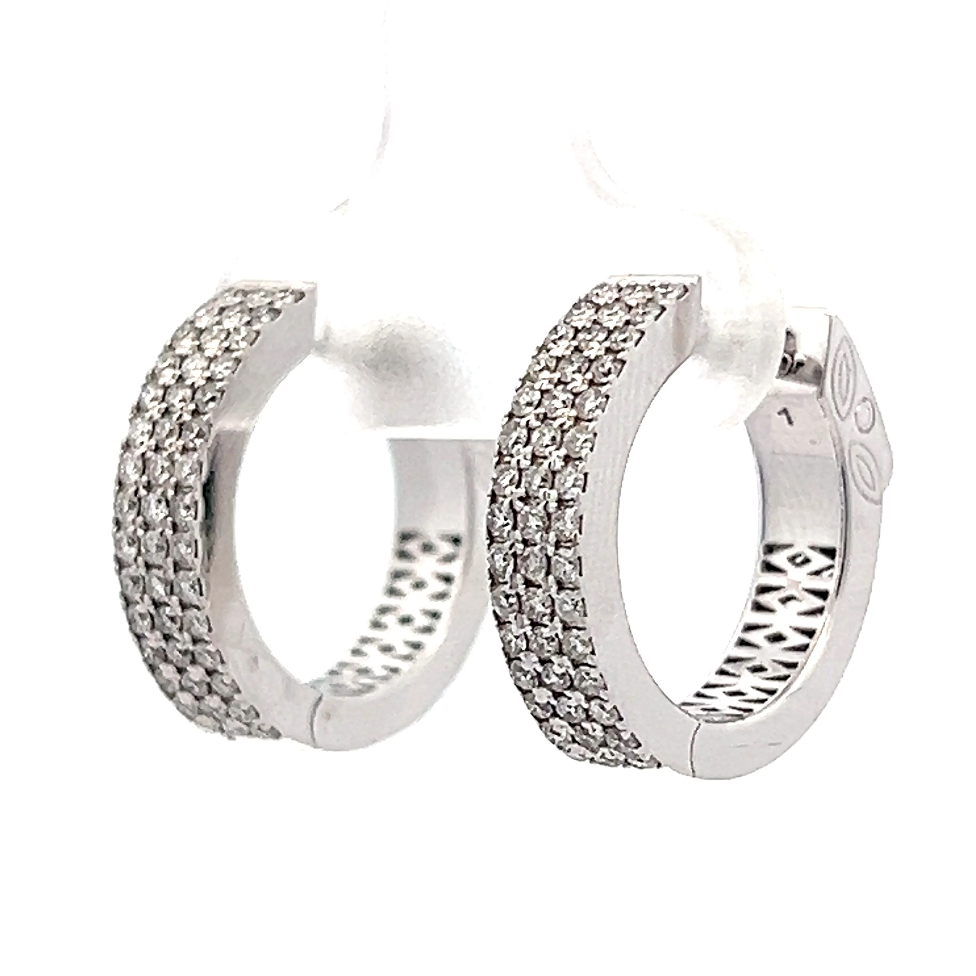 .64 Pave Brilliant Diamond Hoop Earrings in 18k - Image 2